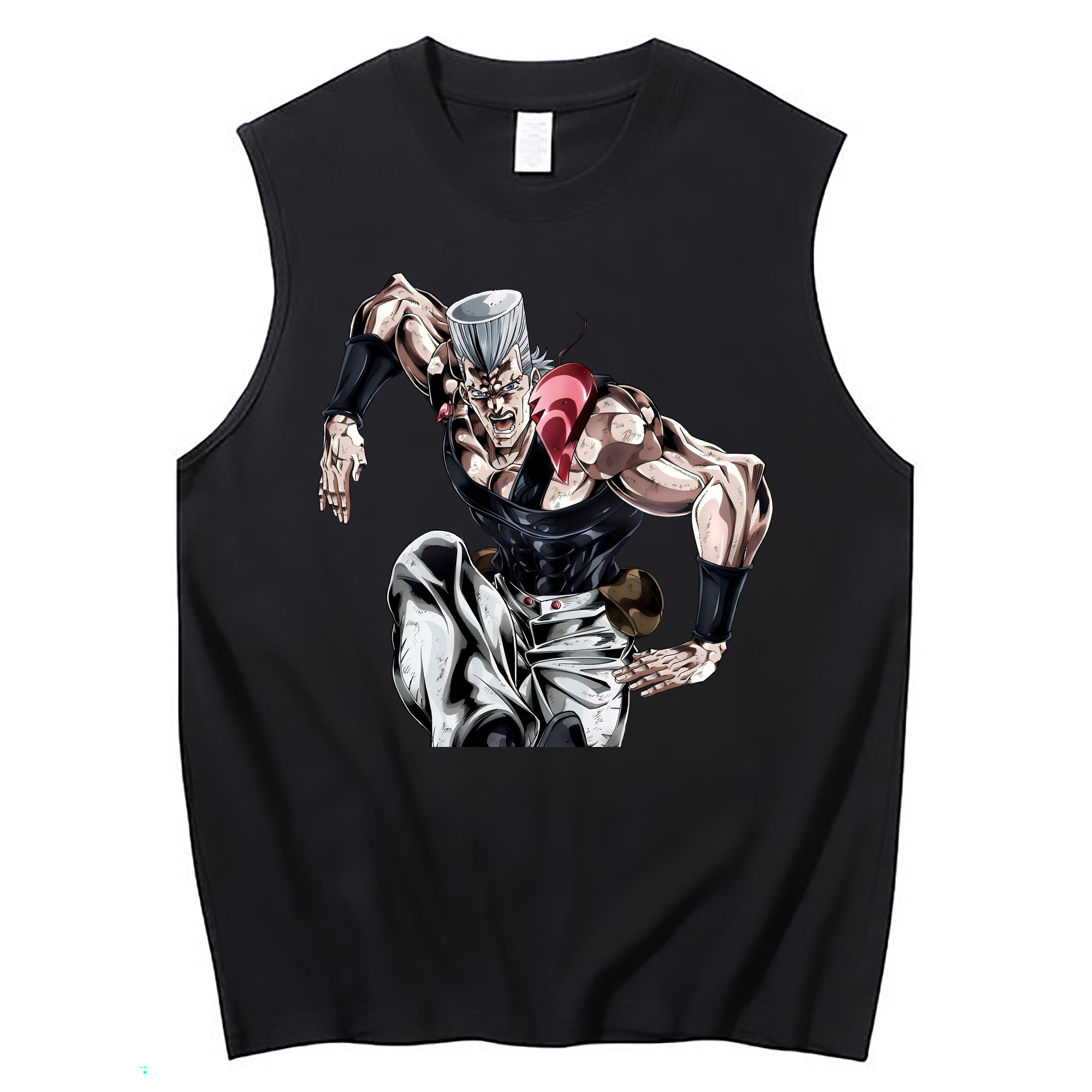 （画像用） ジョジョの奇妙な冒険 ジャン＝ピエール?ポルナレフ JoJo's Bizarre Adventure Jan Pierre Polnareff コットン100％タンクトップ（フロントプリント）