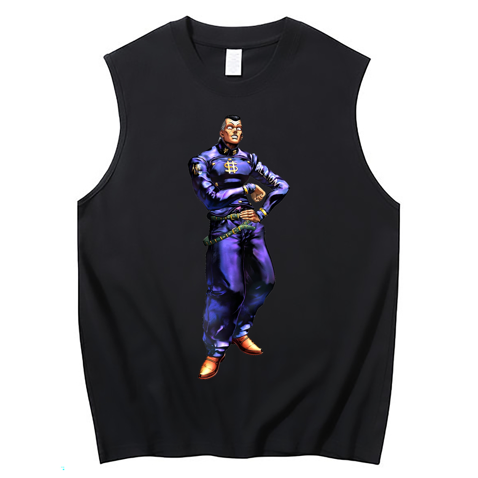 （画像用） ジョジョの奇妙な冒険 虹村億泰 にじむら おくやす JoJo's Bizarre Adventure Nijimura Okuyasu コットン100％タンクトップ（フロントプリント）