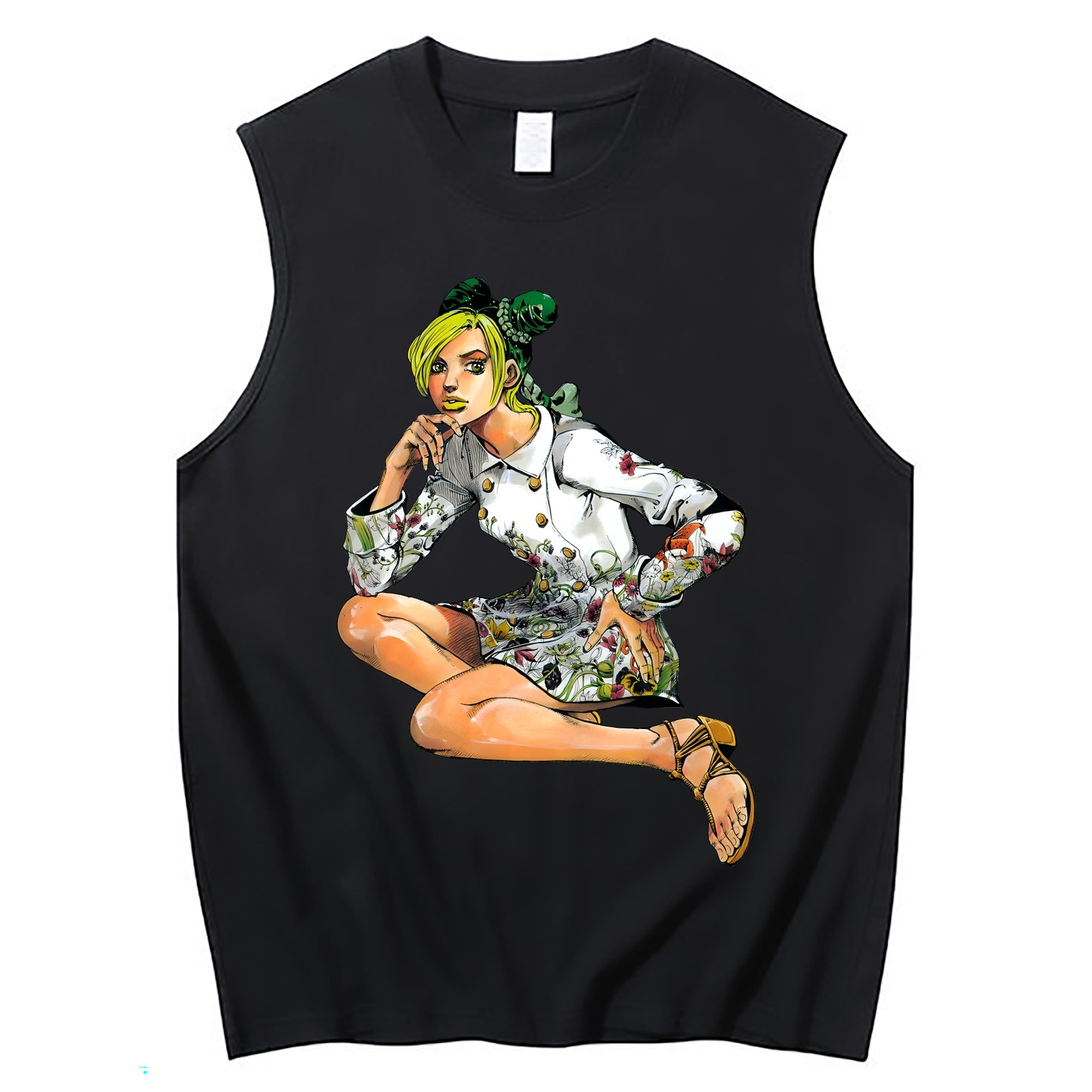 （画像用） "ジョジョの奇妙な冒険 くうじょう ジョリーン JoJo's Bizarre Adventure Jolyne Cujoh " コットン100％タンクトップ（フロントプリント）