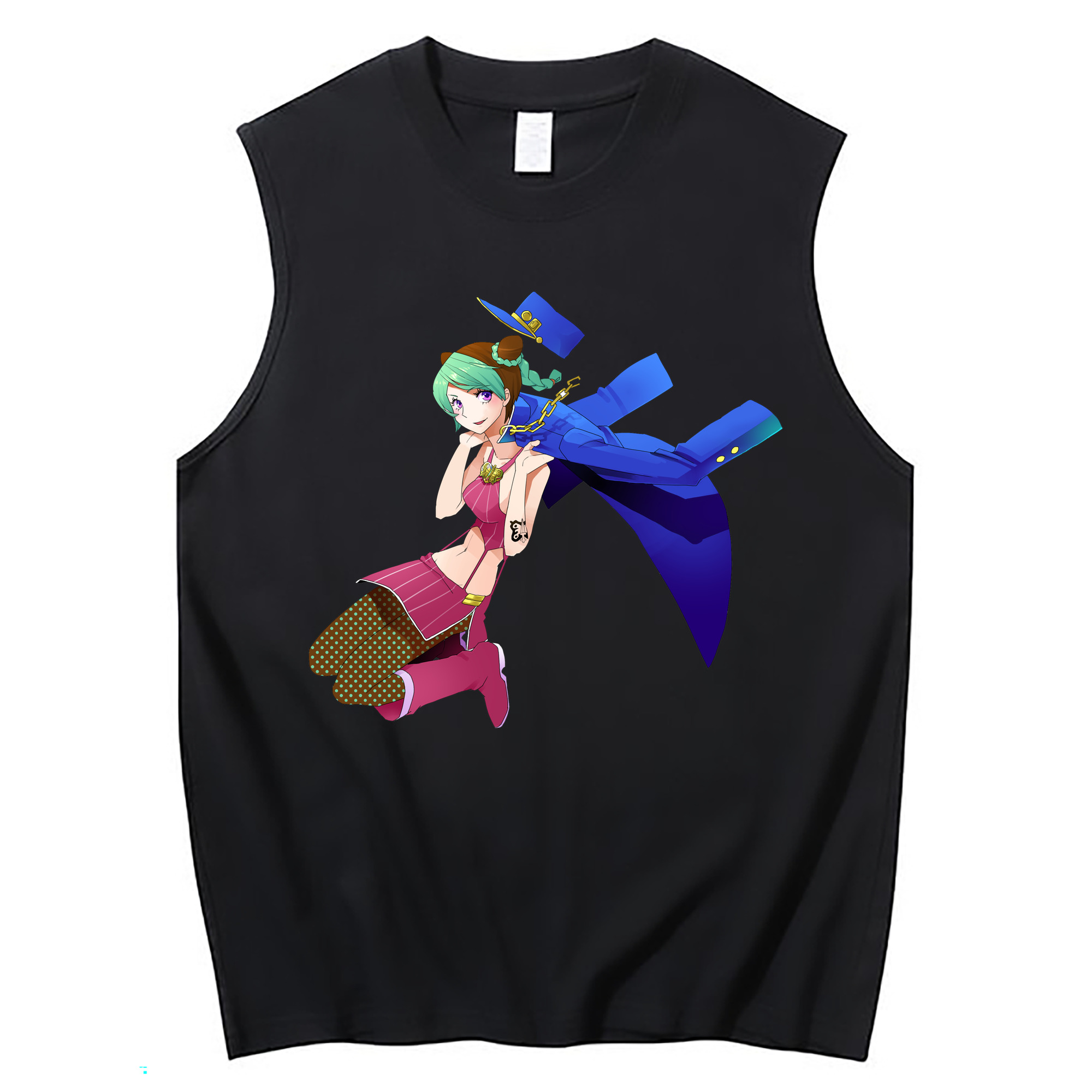 （画像用） "ジョジョの奇妙な冒険 くうじょう ジョリーン JoJo's Bizarre Adventure Jolyne Cujoh " コットン100％タンクトップ（フロントプリント）
