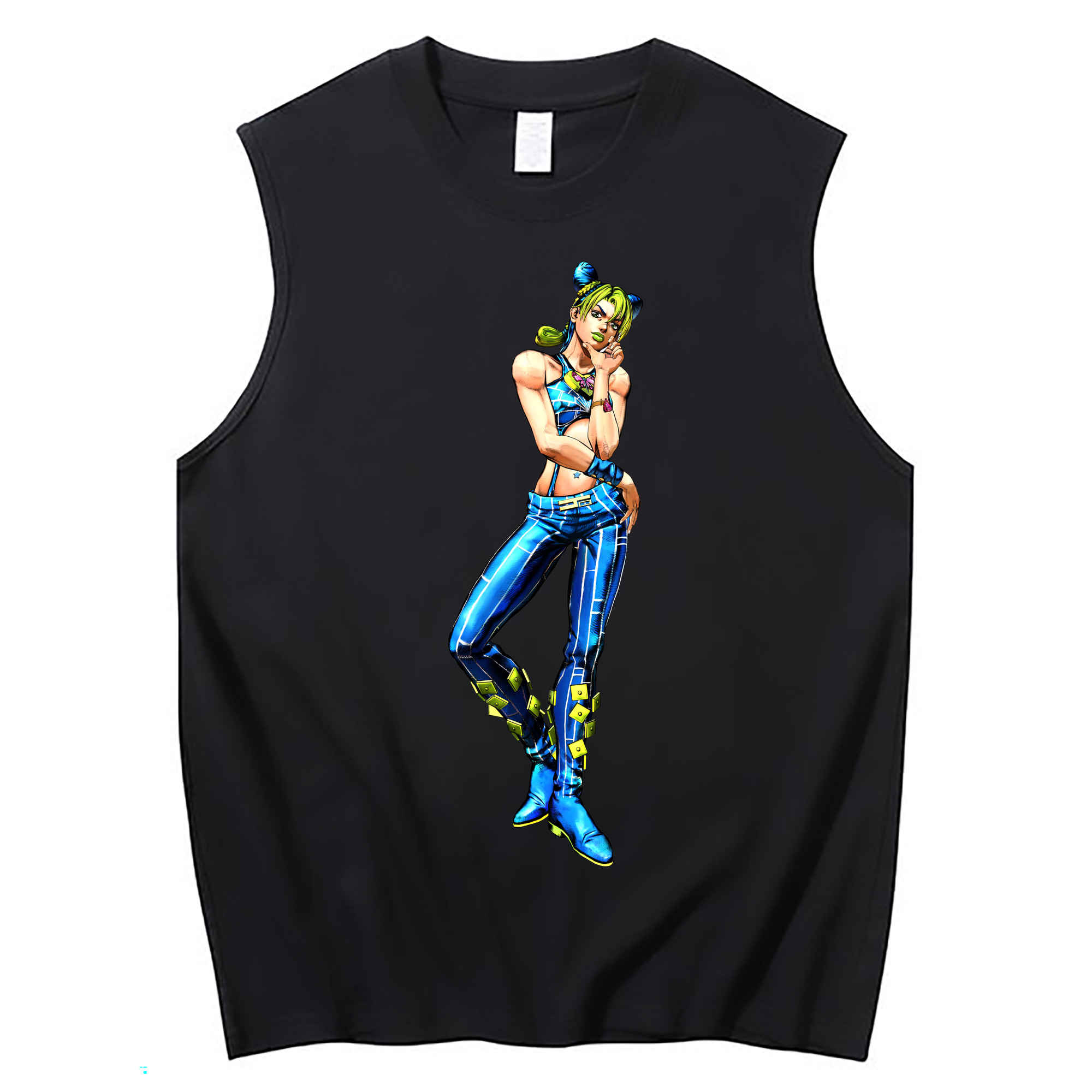 （画像用） "ジョジョの奇妙な冒険 くうじょう ジョリーン JoJo's Bizarre Adventure Jolyne Cujoh " コットン100％タンクトップ（フロントプリント）