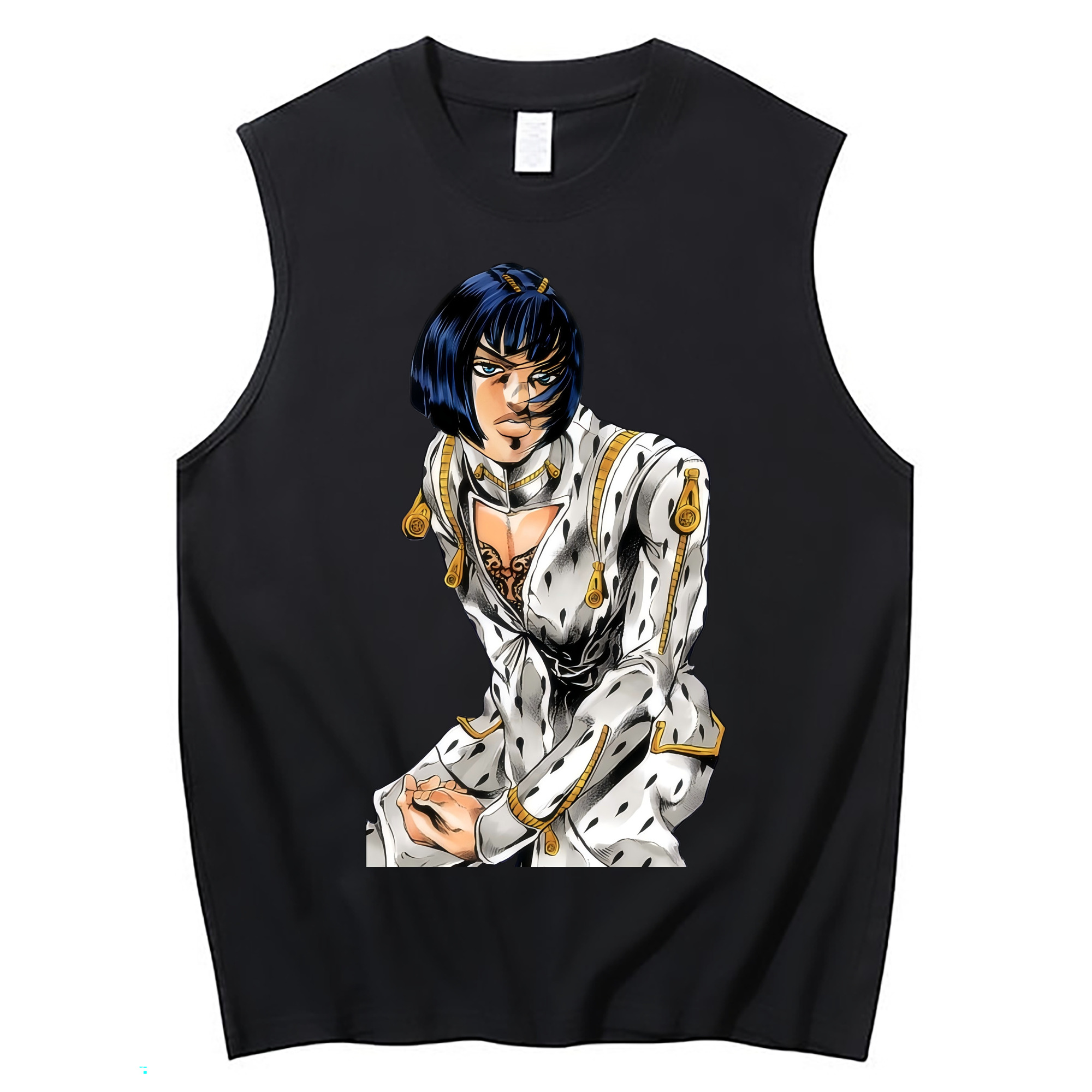 （画像用） ジョジョの奇妙な冒険 ブローノ?ブチャラティ JoJo's Bizarre Adventure Bruno Bucciarati コットン100％タンクトップ（フロントプリント）