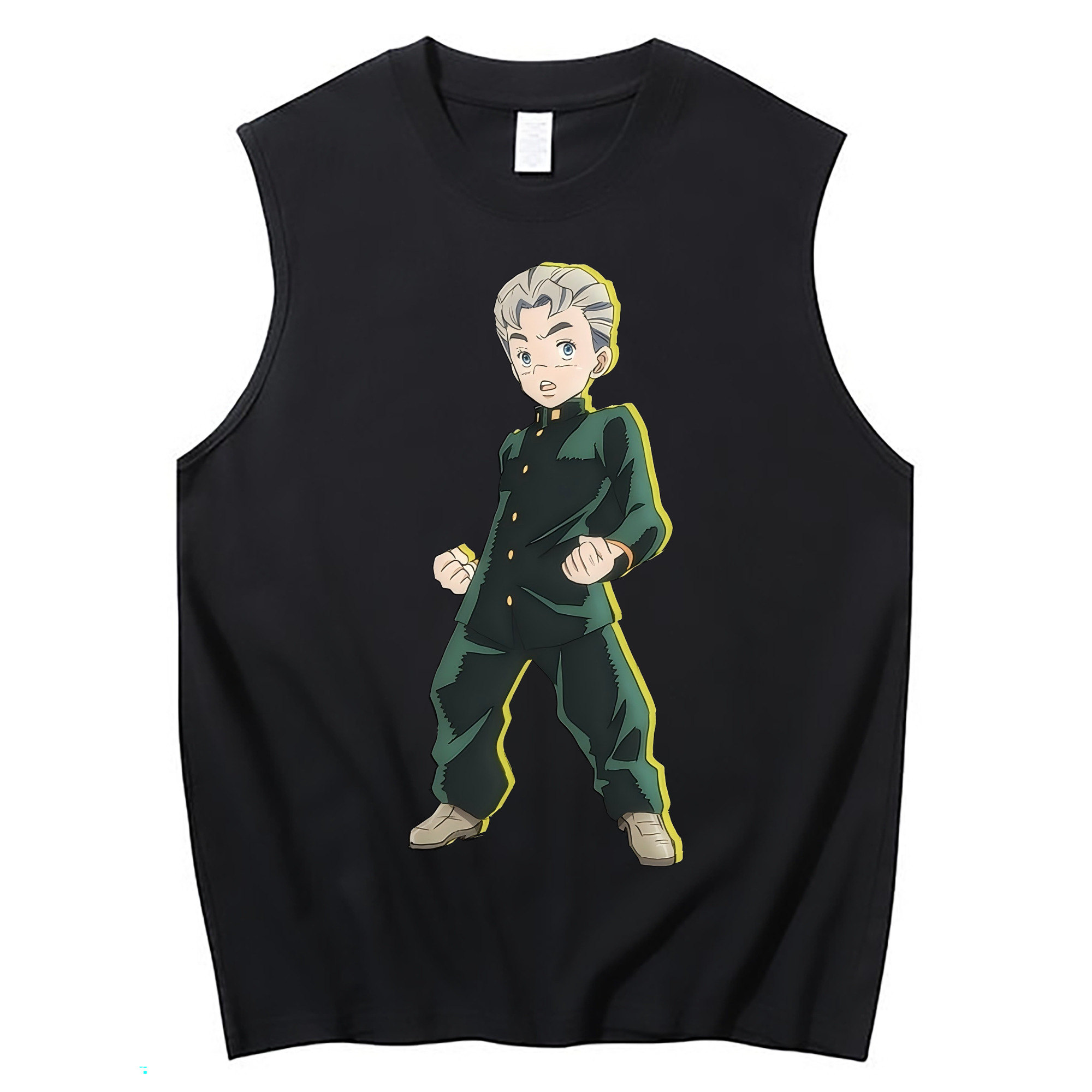 （画像用） ジョジョの奇妙な冒険 広瀨康一 JoJo's Bizarre Adventure Hirose Koichi コットン100％タンクトップ（フロントプリント）