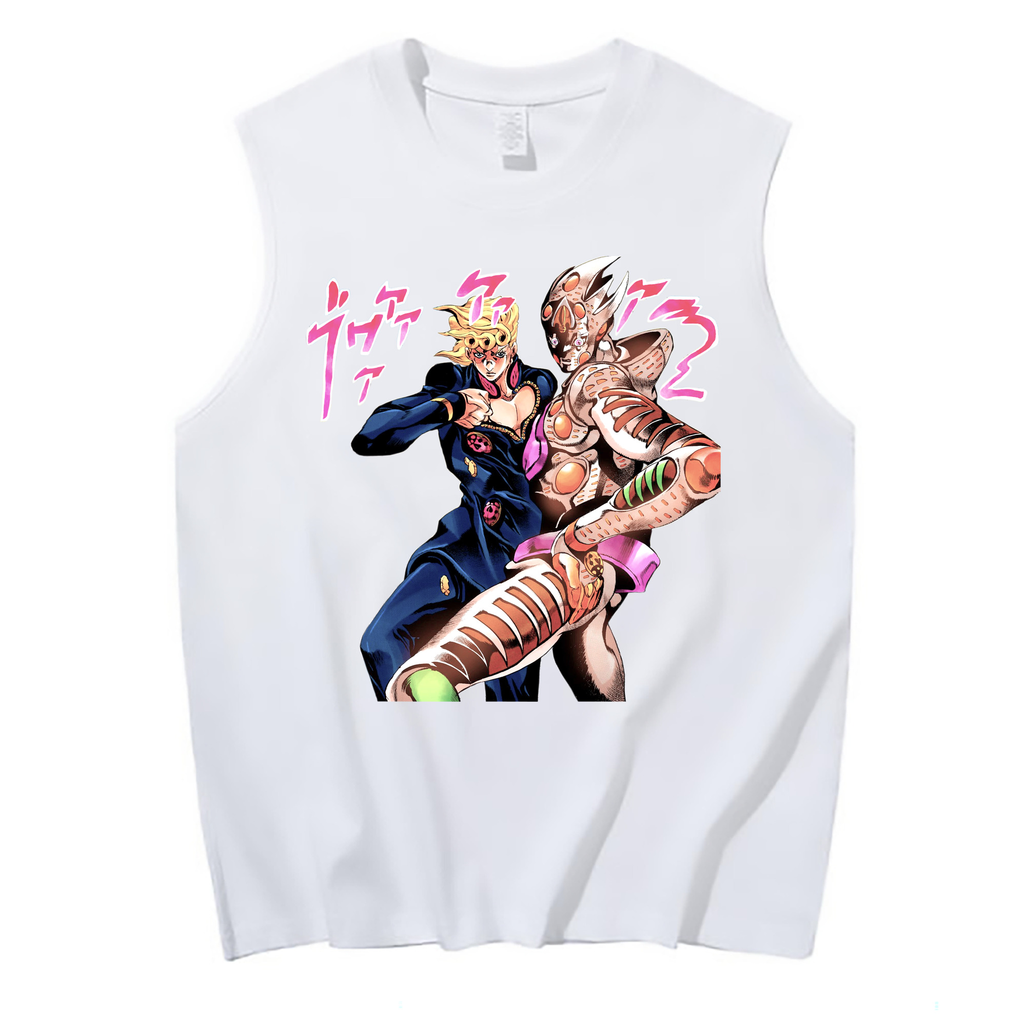 （画像用） ジョジョの奇妙な冒険 ジョルノ?ジョバァーナ JoJo's Bizarre Adventure Giorno Giovanna コットン100％タンクトップ（フロントプリント）