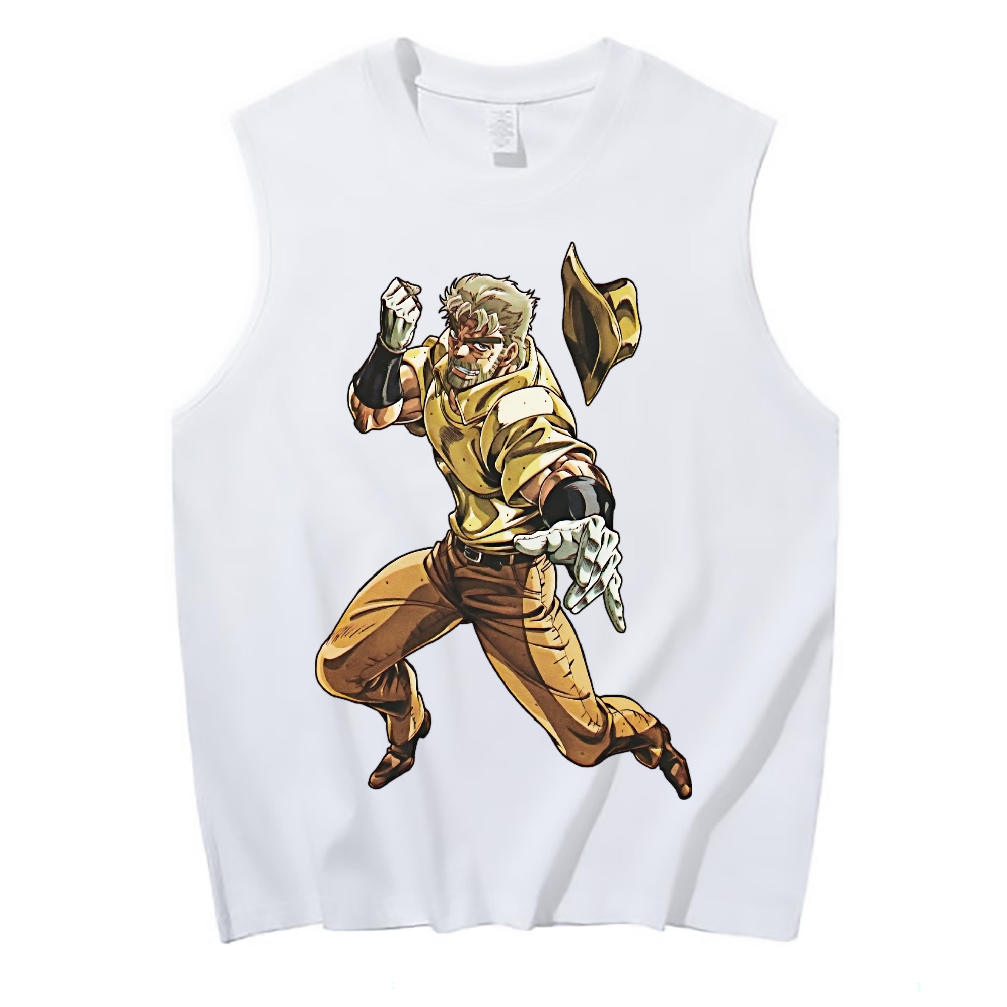 （画像用） ジョジョの奇妙な冒険 ジョセフ?ジョースター JoJo's Bizarre Adventure Joseph Joestar コットン100％タンクトップ（フロントプリント）