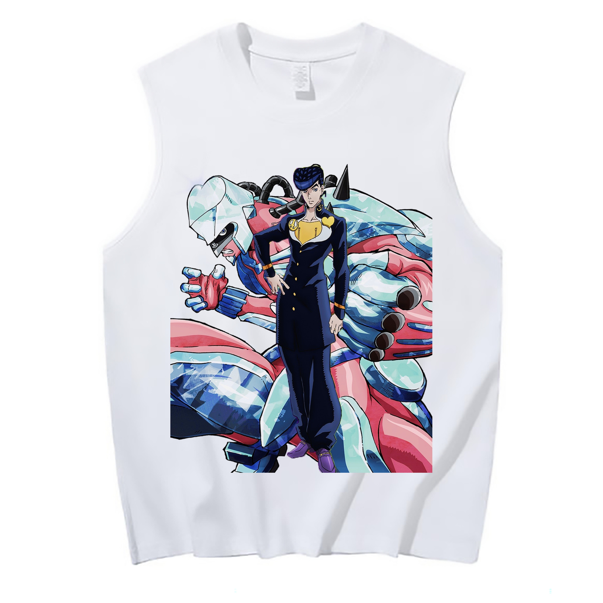 （画像用） ジョジョの奇妙な冒険 ひがしかた じょうすけ JoJo's Bizarre Adventure Higashikata Josuke コットン100％タンクトップ（フロントプリント）