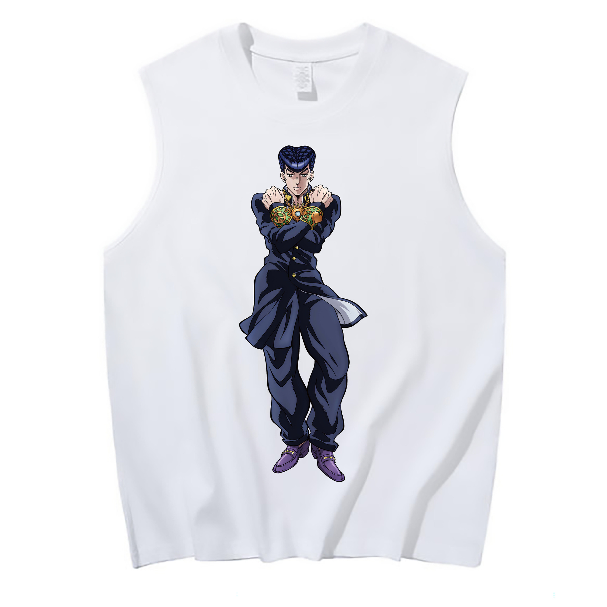 （画像用） ジョジョの奇妙な冒険 ひがしかた じょうすけ JoJo's Bizarre Adventure Higashikata Josuke コットン100％タンクトップ（フロントプリント）