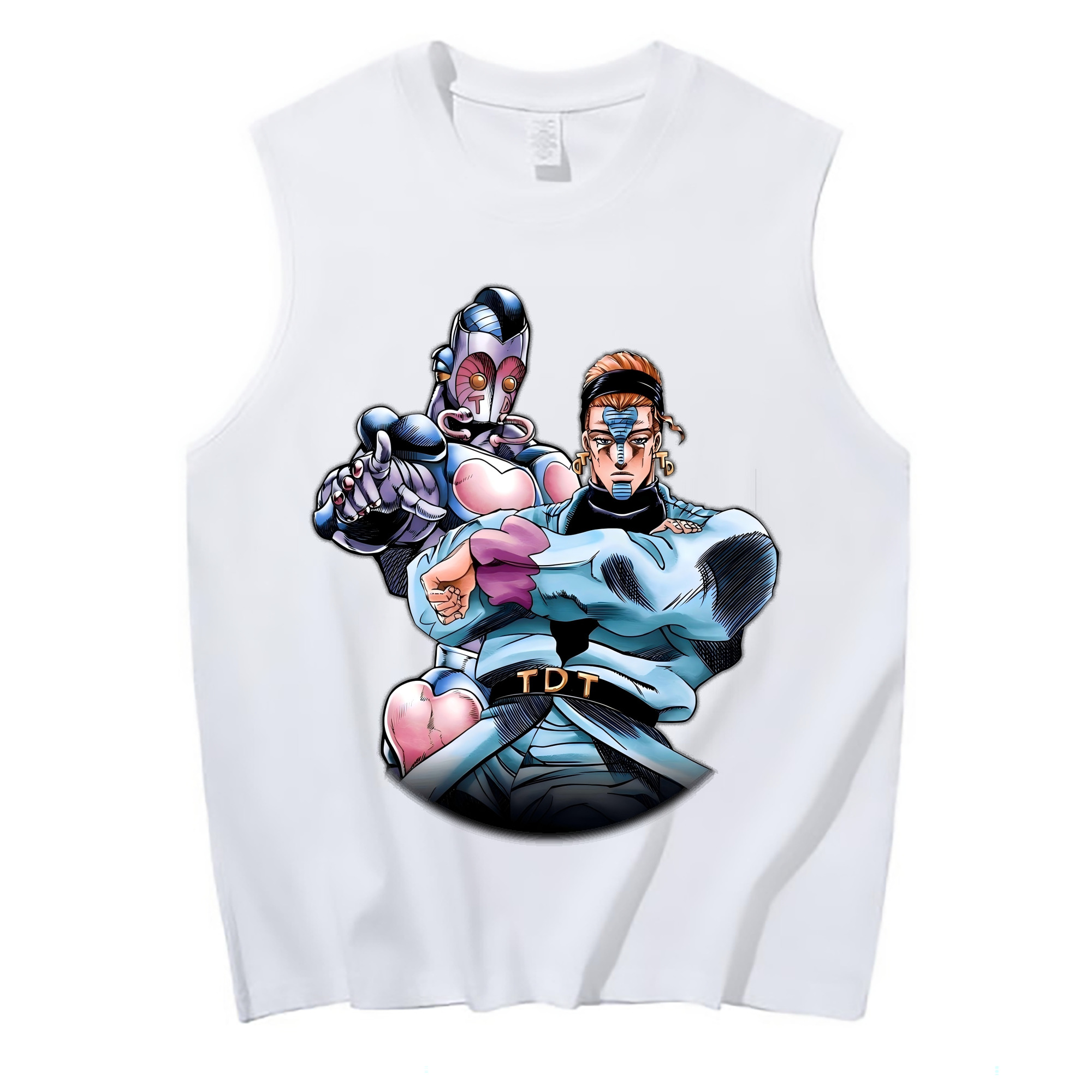 （画像用） ジョジョの奇妙な冒険 ひがしかた じょうすけ JoJo's Bizarre Adventure Higashikata Josuke コットン100％タンクトップ（フロントプリント）