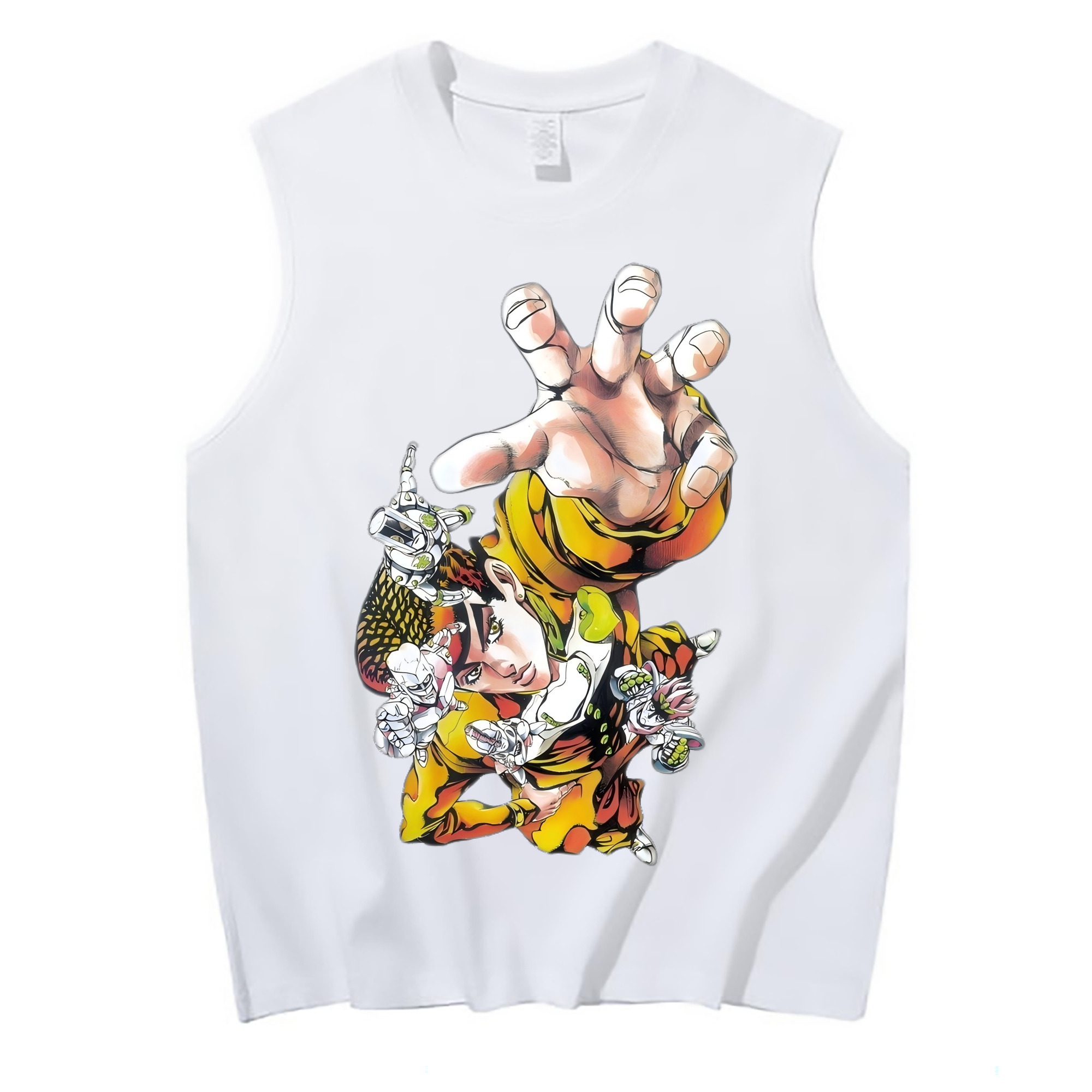 （画像用） ジョジョの奇妙な冒険 ひがしかた じょうすけ JoJo's Bizarre Adventure Higashikata Josuke コットン100％タンクトップ（フロントプリント）