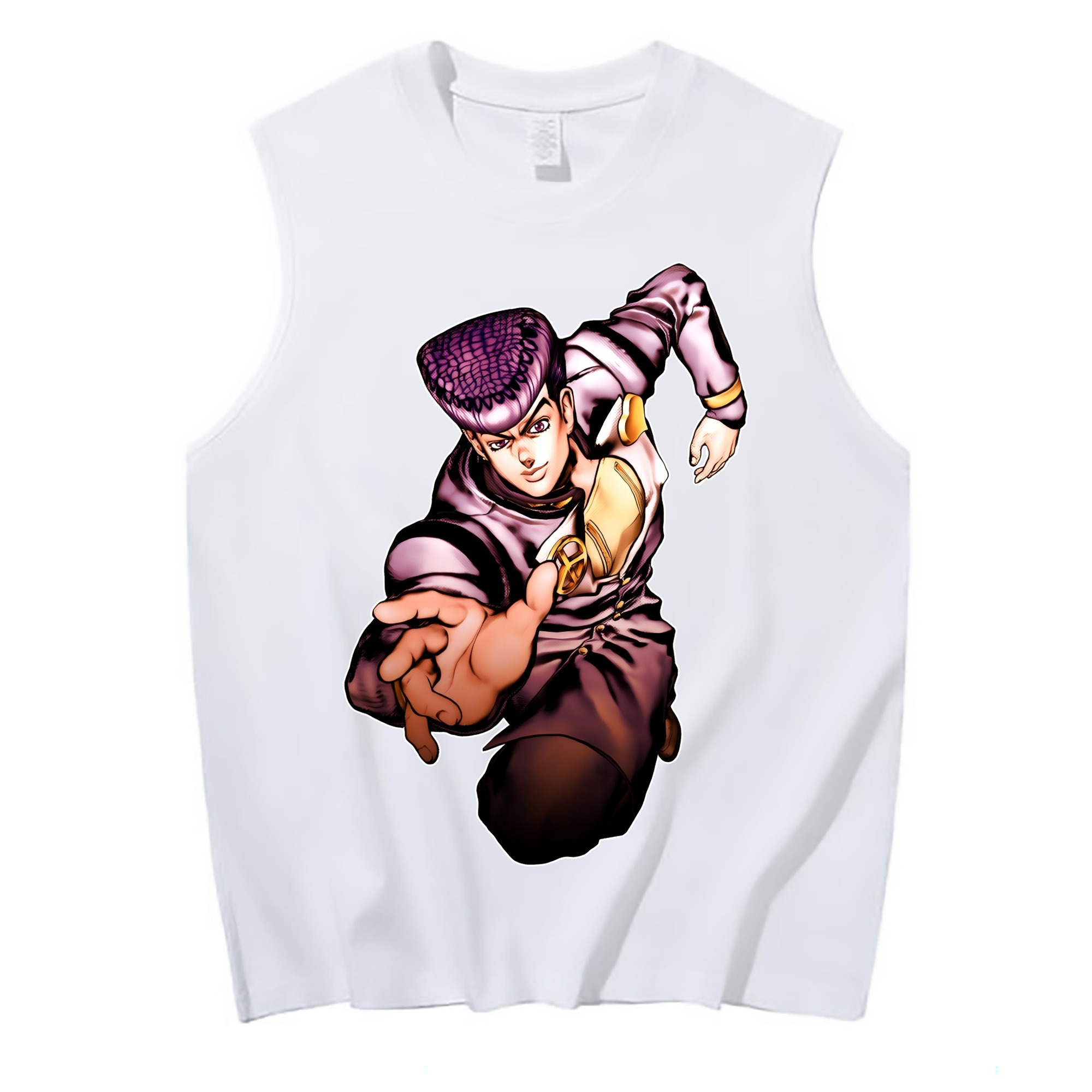 （画像用） ジョジョの奇妙な冒険 ひがしかた じょうすけ JoJo's Bizarre Adventure Higashikata Josuke コットン100％タンクトップ（フロントプリント）