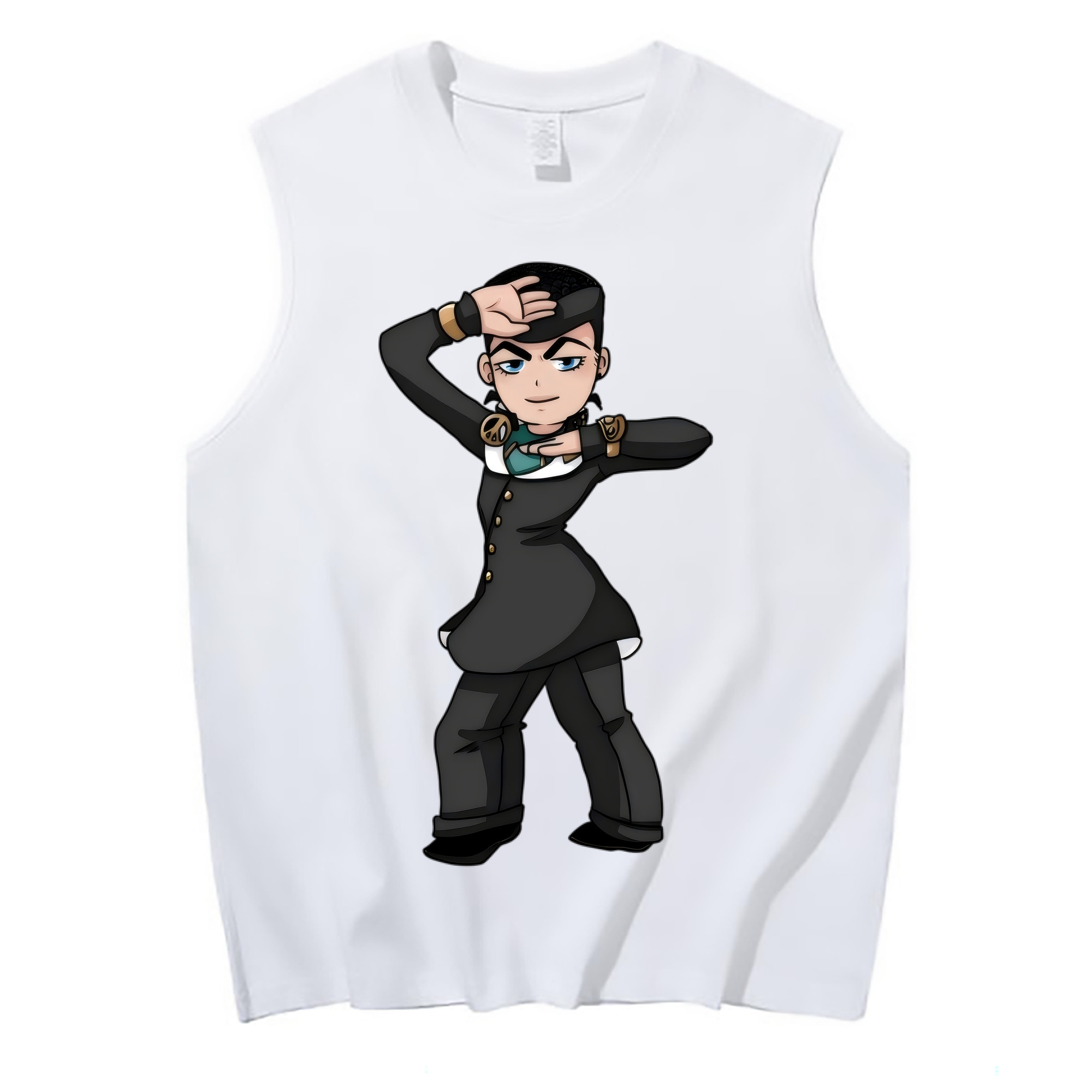 （画像用） ジョジョの奇妙な冒険 ひがしかた じょうすけ JoJo's Bizarre Adventure Higashikata Josuke コットン100％タンクトップ（フロントプリント）