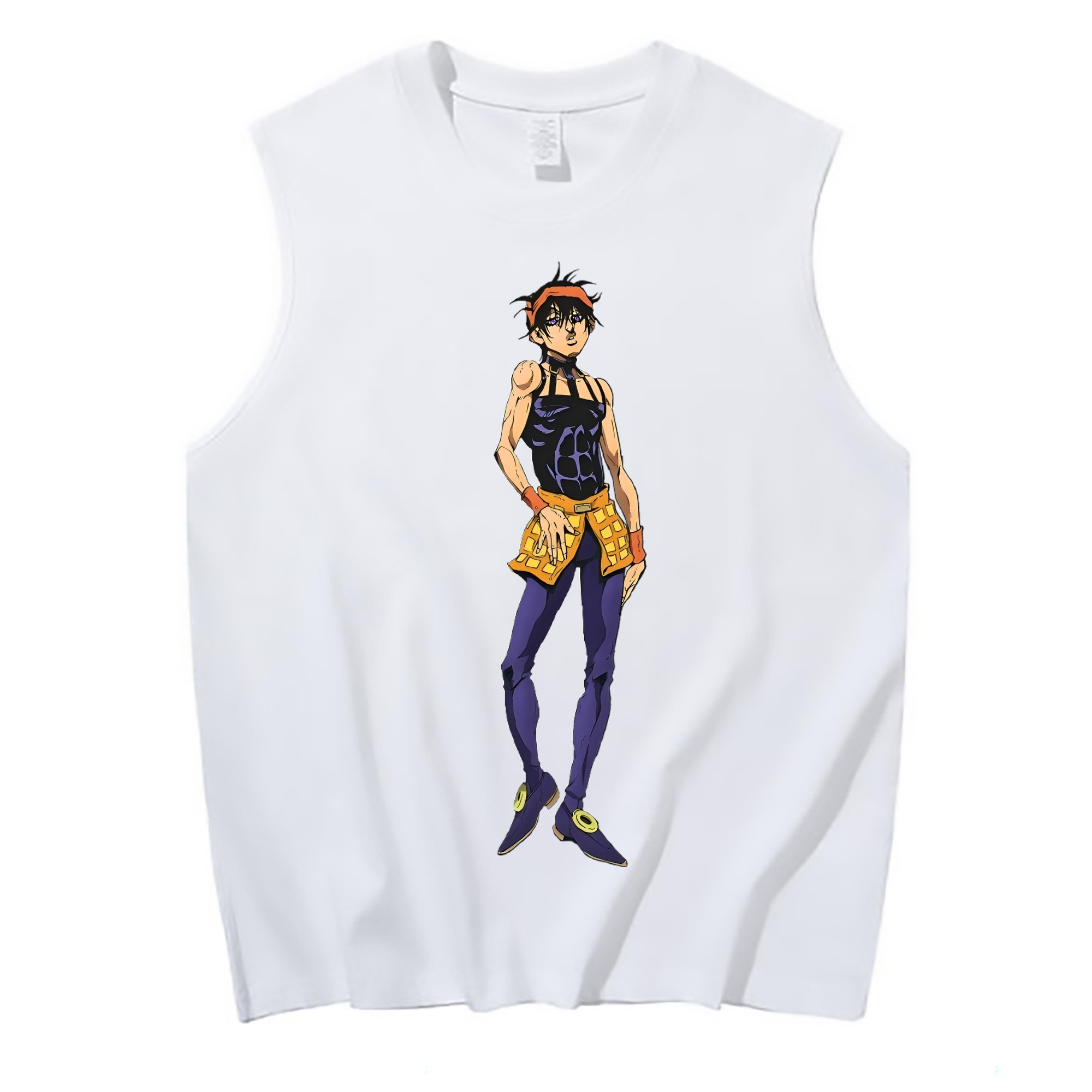 （画像用） ジョジョの奇妙な冒険 ナランチャ?ギルガ JoJo's Bizarre Adventure Narancia Ghirga コットン100％タンクトップ（フロントプリント）