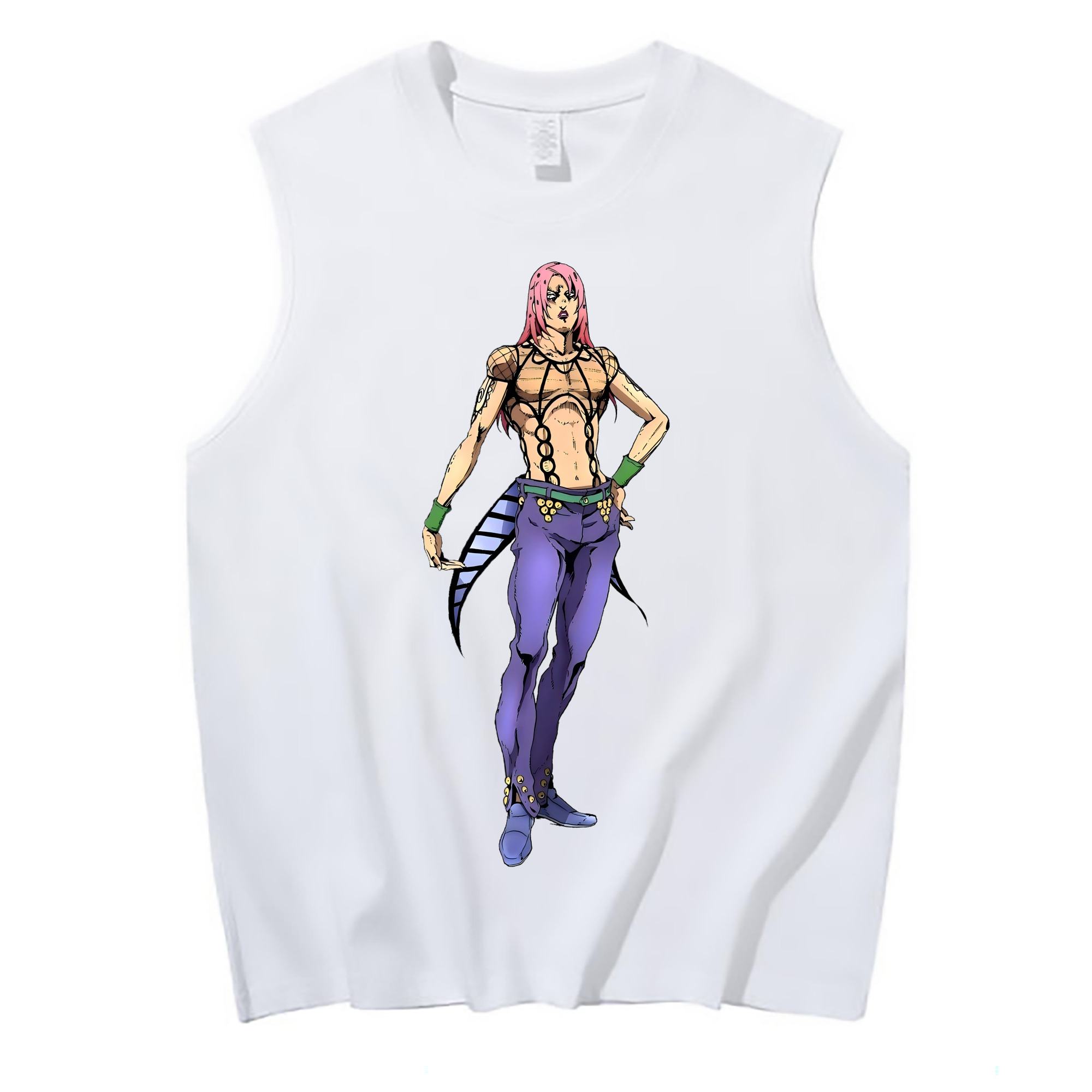 （画像用） ジョジョの奇妙な冒険 ビネガー?ドッピオ JoJo's Bizarre Adventure Vinegar Doppio コットン100％タンクトップ（フロントプリント）