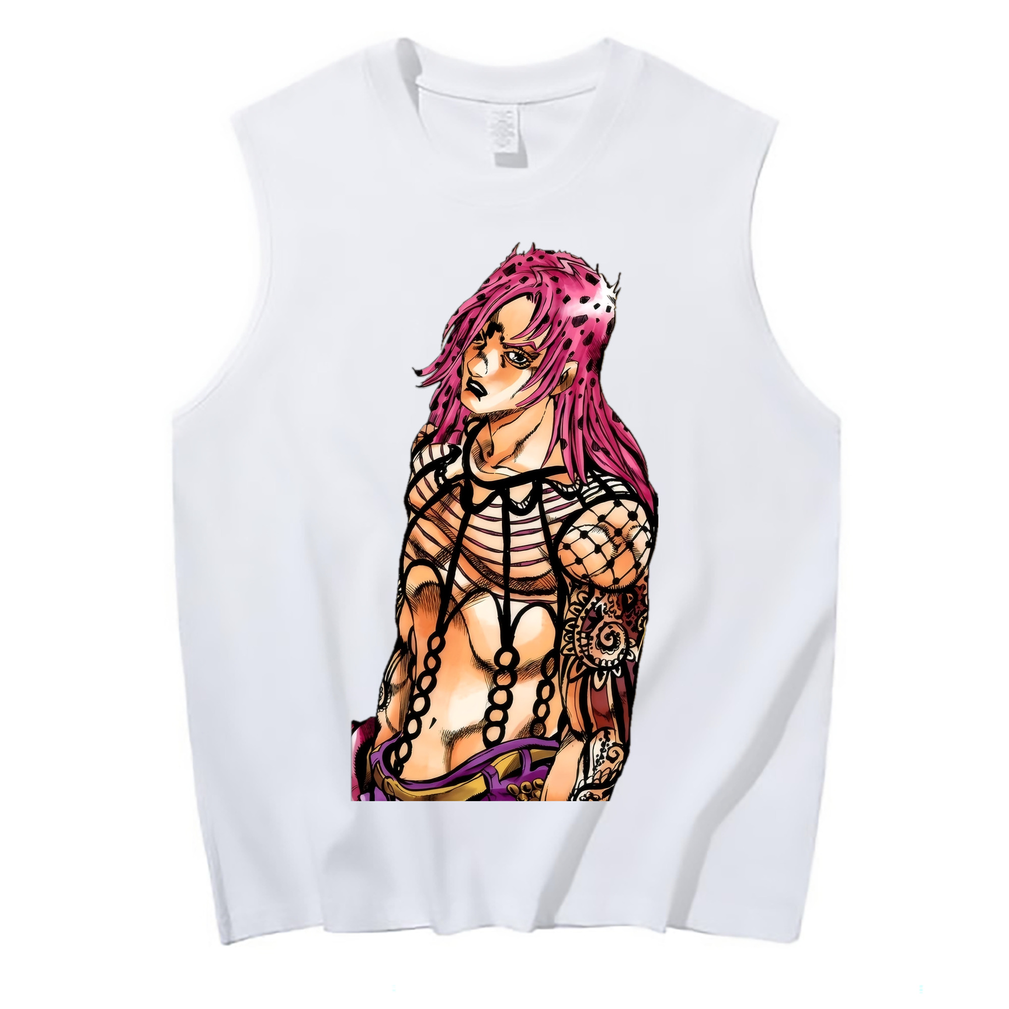 （画像用） ジョジョの奇妙な冒険 ビネガー?ドッピオ JoJo's Bizarre Adventure Vinegar Doppio コットン100％タンクトップ（フロントプリント）