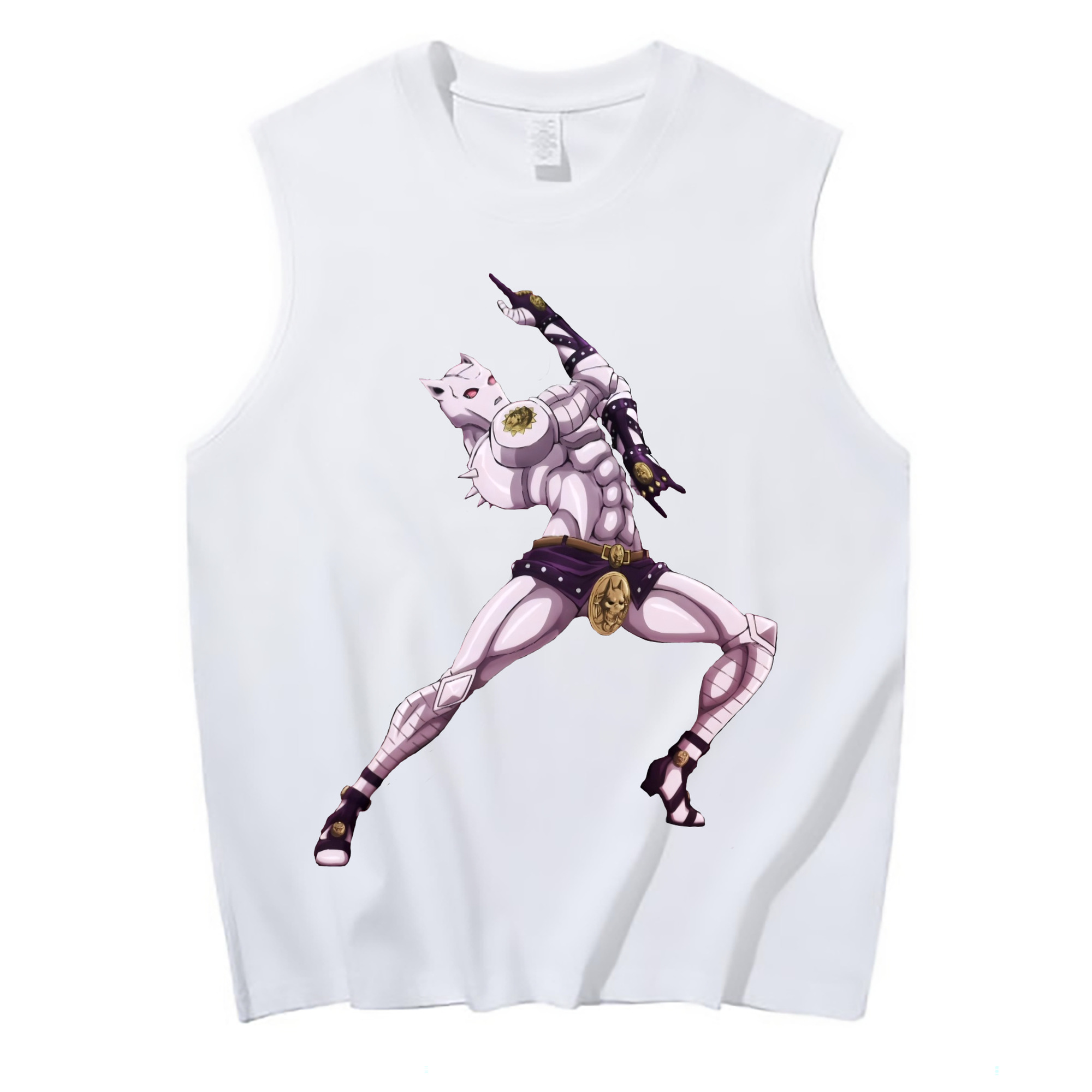 （画像用） ジョジョの奇妙な冒険 きら よしかげ JoJo's Bizarre Adventure Kira Yoshikage コットン100％タンクトップ（フロントプリント）