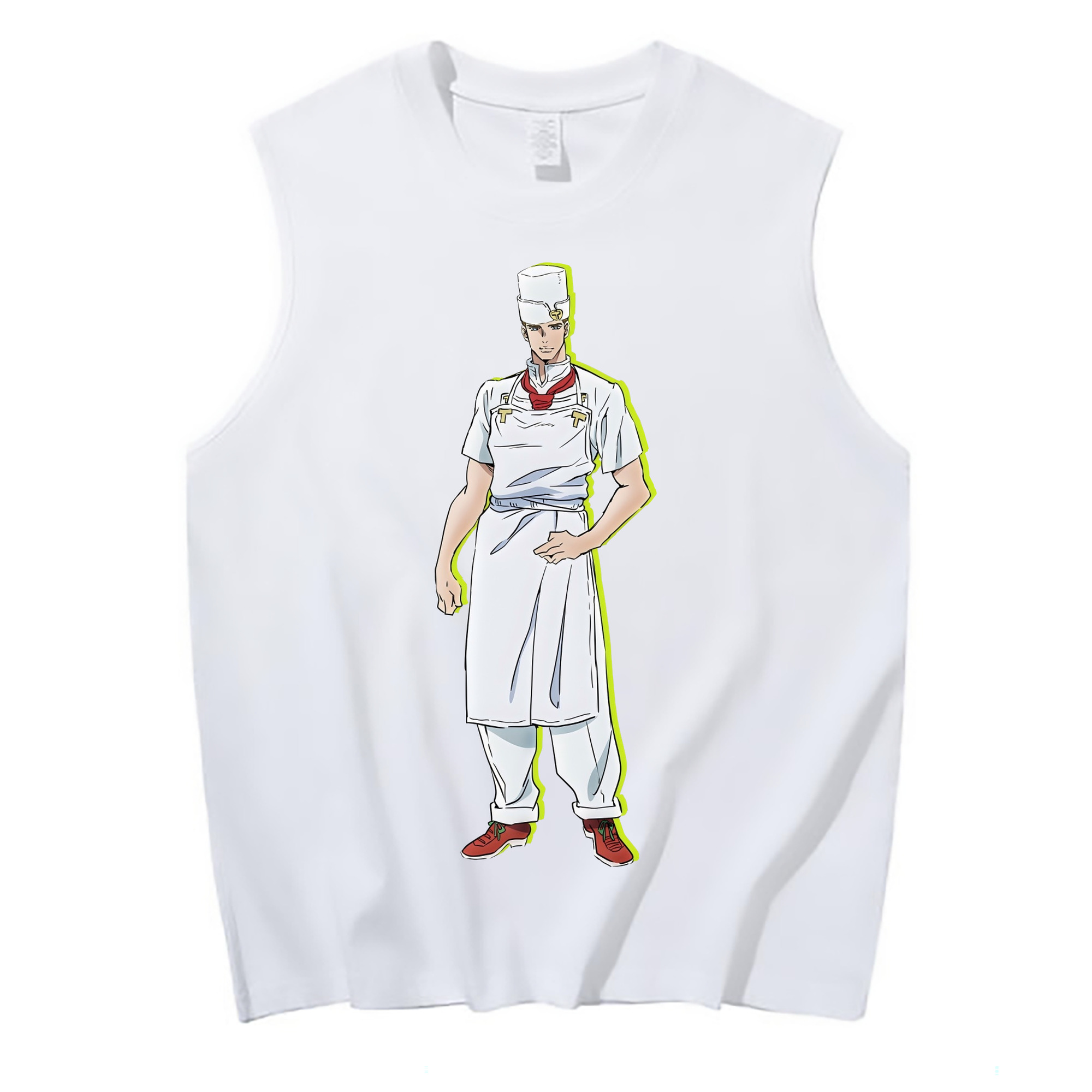 （画像用） ジョジョの奇妙な冒険 Tonio Trussardi JoJo's Bizarre Adventure トニオ?トラッサルディ コットン100％タンクトップ（フロントプリント）