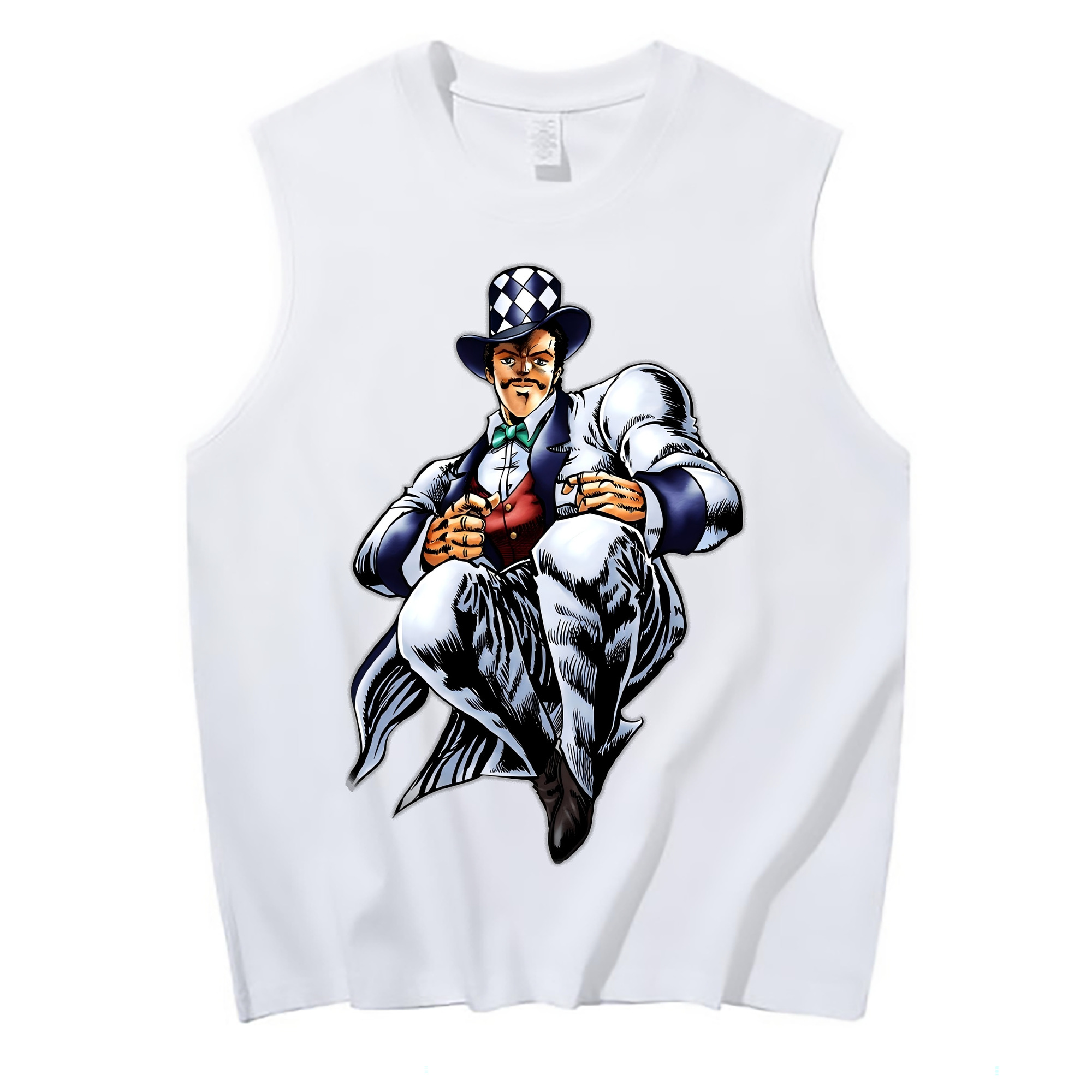 （画像用） ジョジョの奇妙な冒険 ウィル?アントニオ?ツェペリ JoJo's Bizarre Adventure Will Anthonio Zeppeli コットン100％タンクトップ（フロントプリント）
