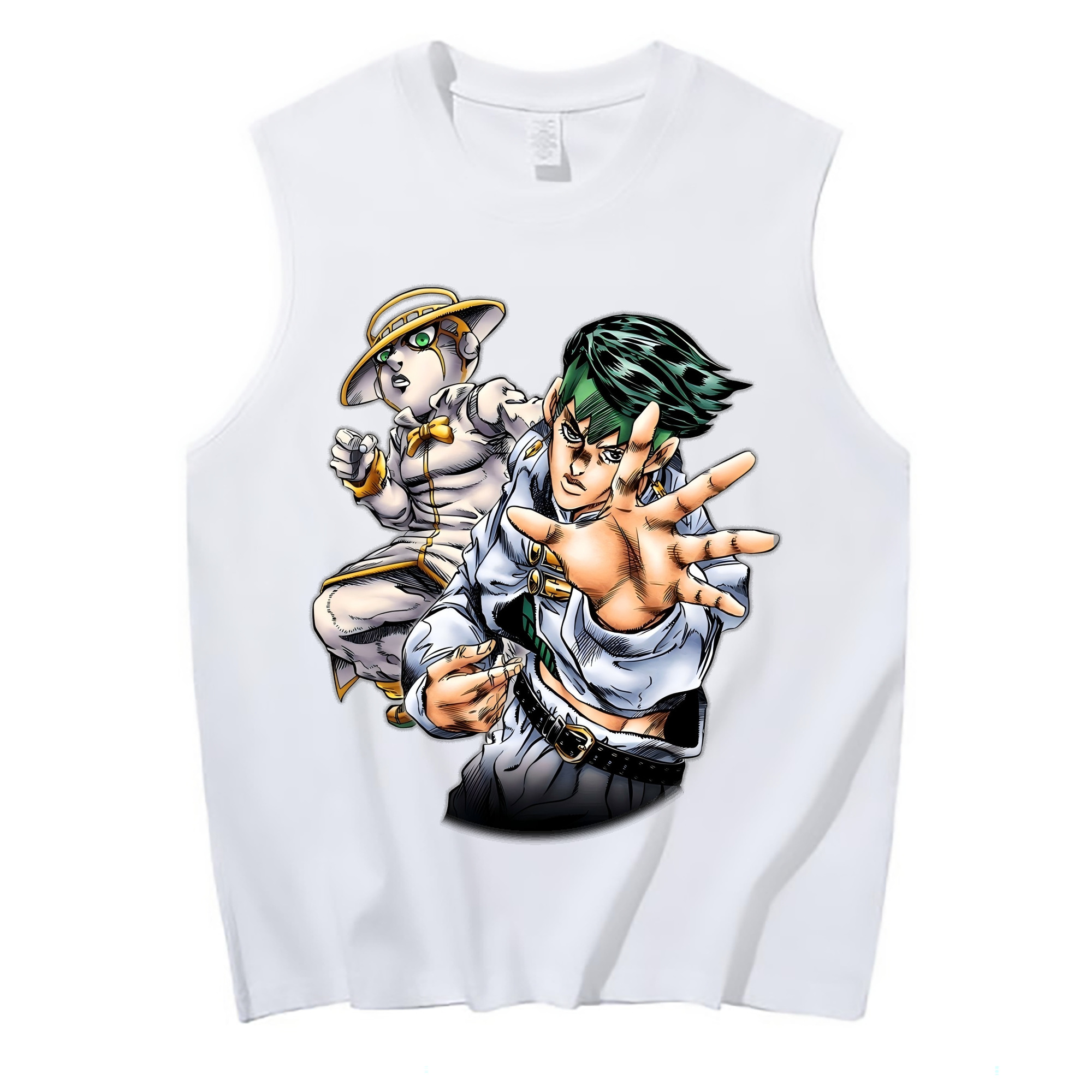 （画像用） ジョジョの奇妙な冒険 岸辺 露伴（きしべ ろはん） JoJo's Bizarre Adventure Rohan Kishibe コットン100％タンクトップ（フロントプリント）