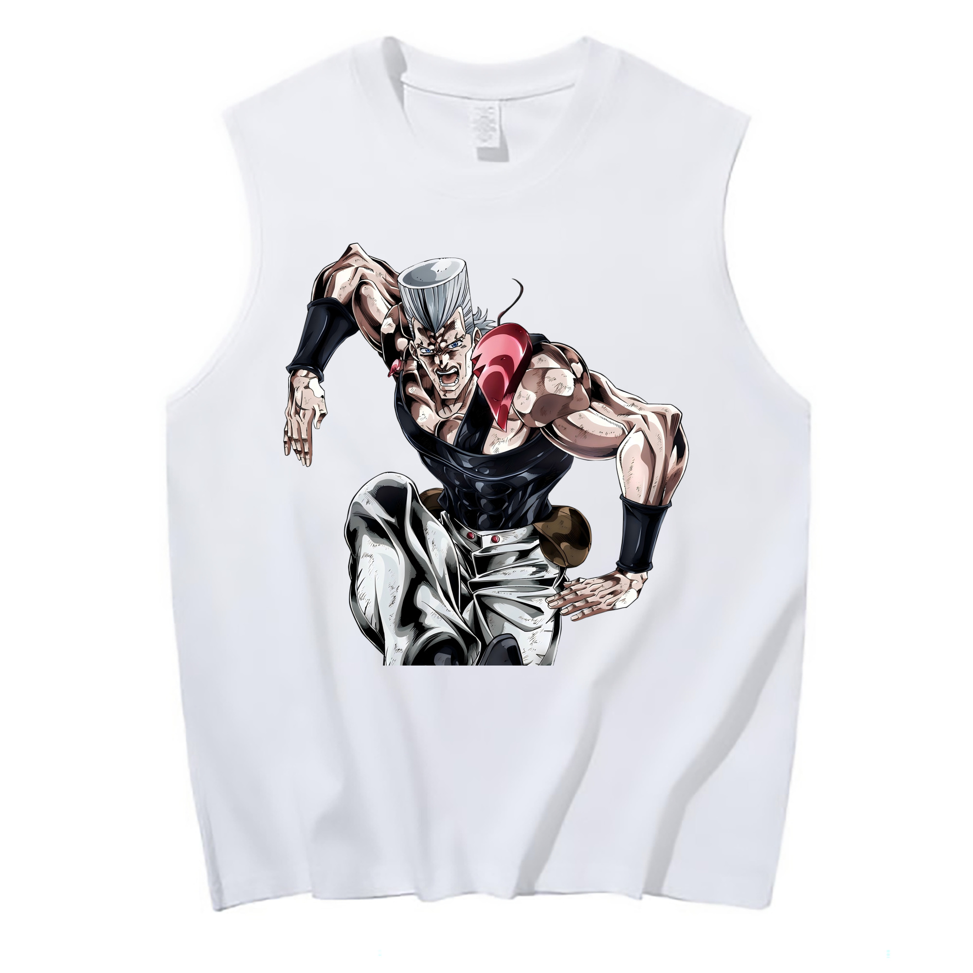 （画像用） ジョジョの奇妙な冒険 ジャン＝ピエール?ポルナレフ JoJo's Bizarre Adventure Jan Pierre Polnareff コットン100％タンクトップ（フロントプリント）