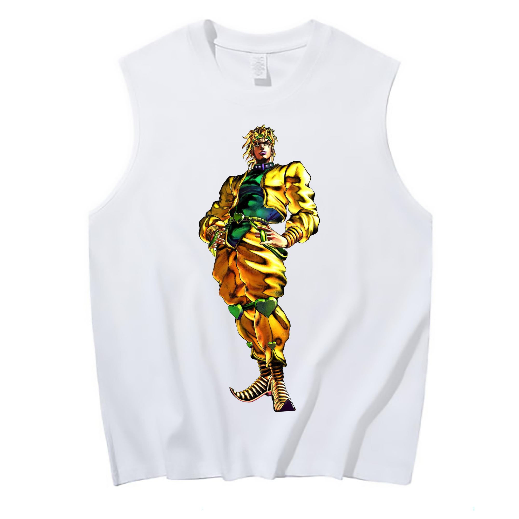 （画像用） ジョジョの奇妙な冒険 ディオ?ブランドー JoJo's Bizarre Adventure Dio Brando コットン100％タンクトップ（フロントプリント）