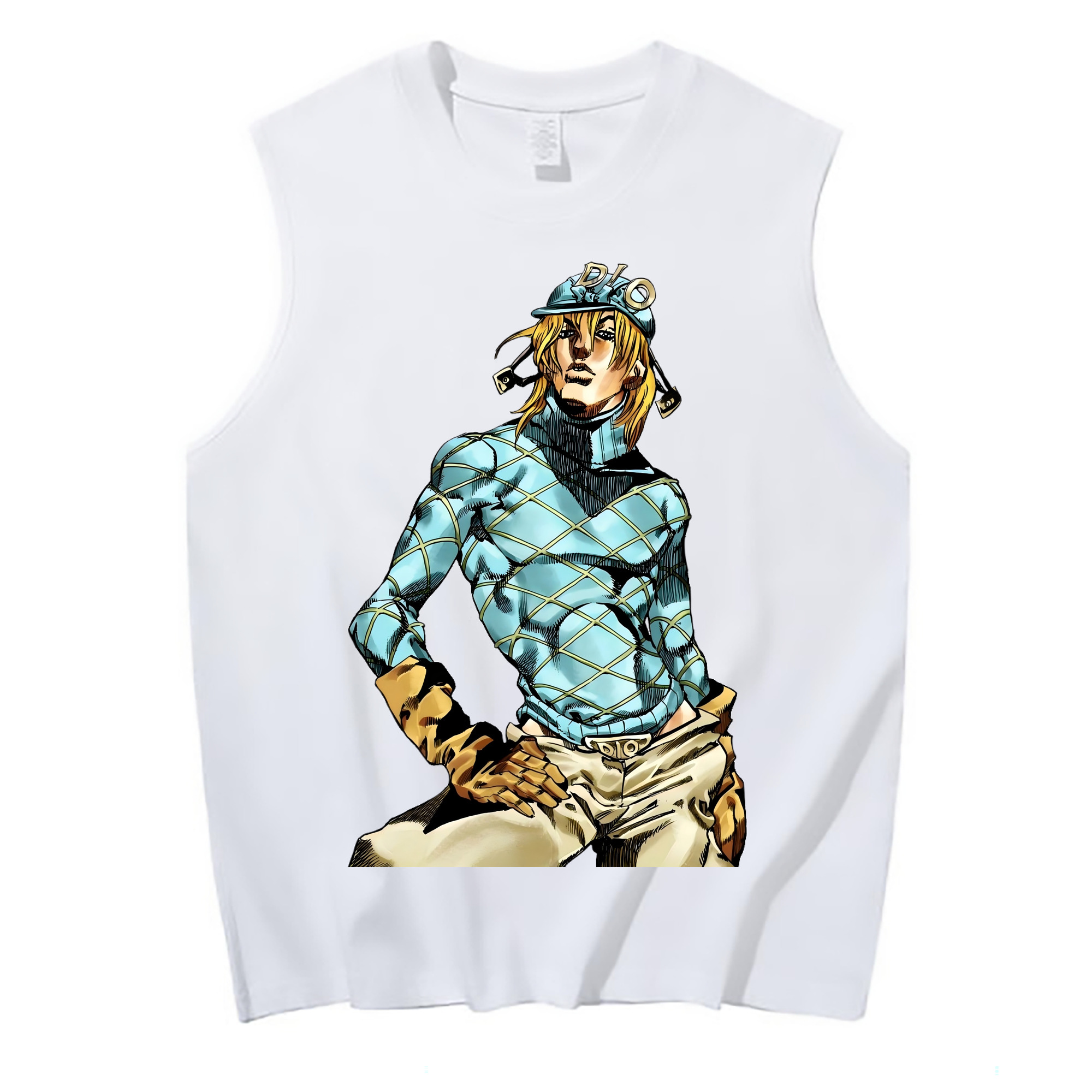 （画像用） ジョジョの奇妙な冒険 ディオ?ブランドー JoJo's Bizarre Adventure Dio Brando コットン100％タンクトップ（フロントプリント）