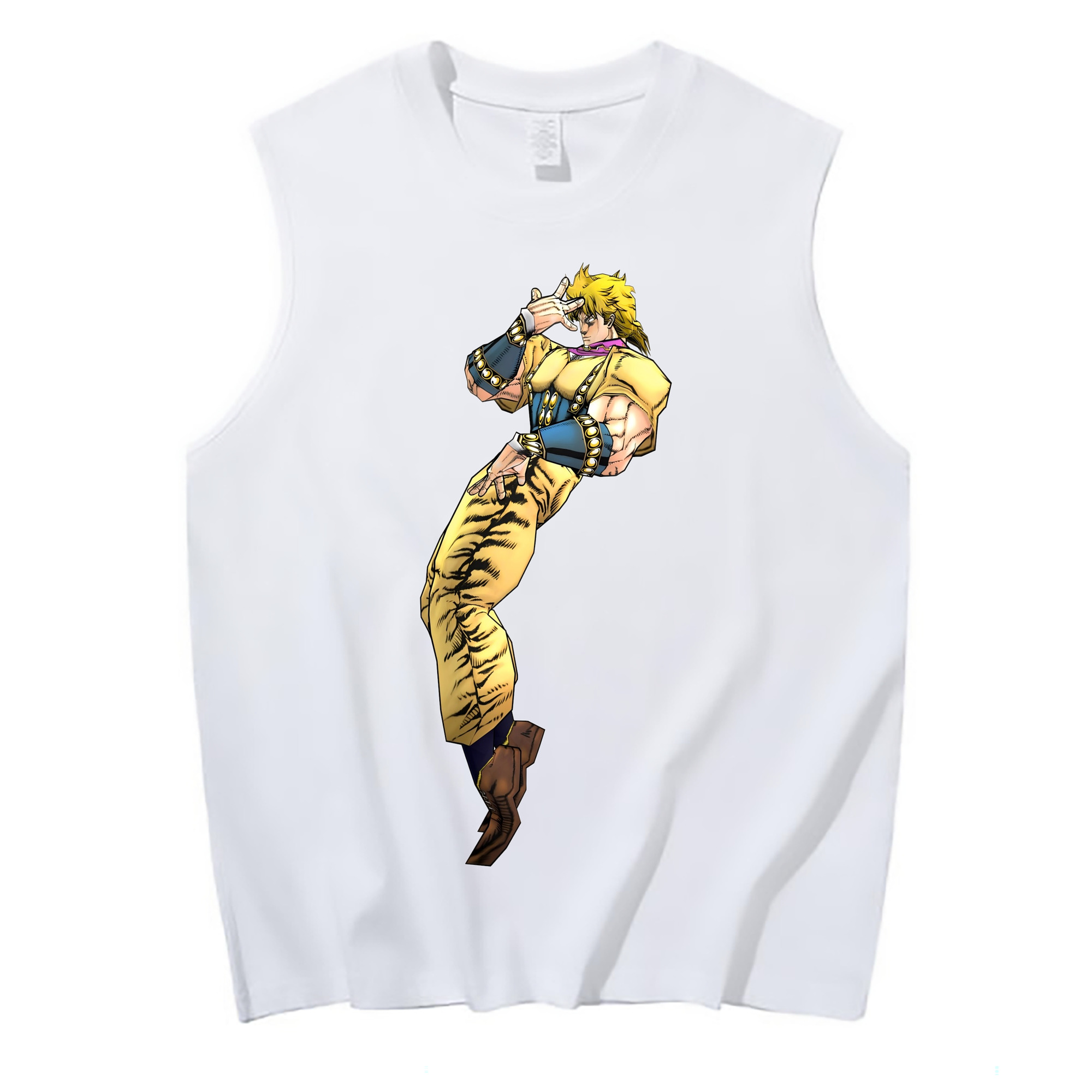 （画像用） ジョジョの奇妙な冒険 ディオ?ブランドー JoJo's Bizarre Adventure Dio Brando コットン100％タンクトップ（フロントプリント）
