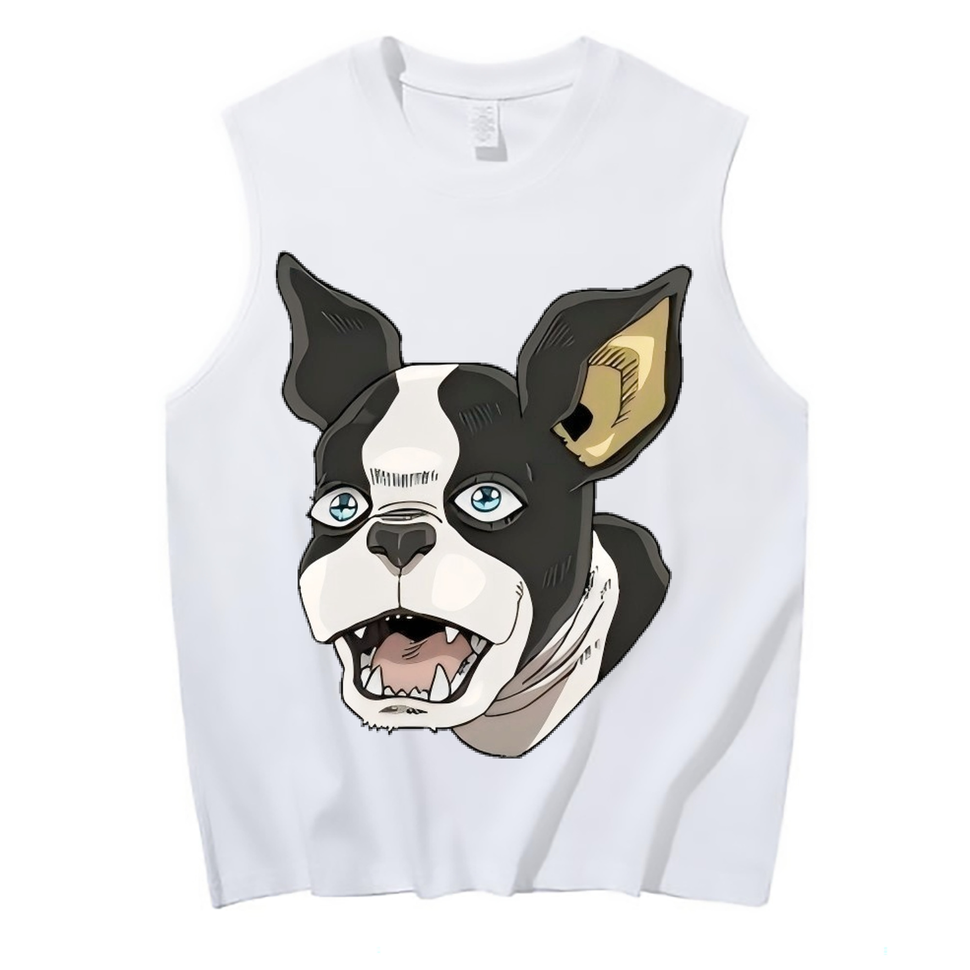 （画像用） ジョジョの奇妙な冒険 イギー JoJo's Bizarre Adventure Iggy コットン100％タンクトップ（フロントプリント）