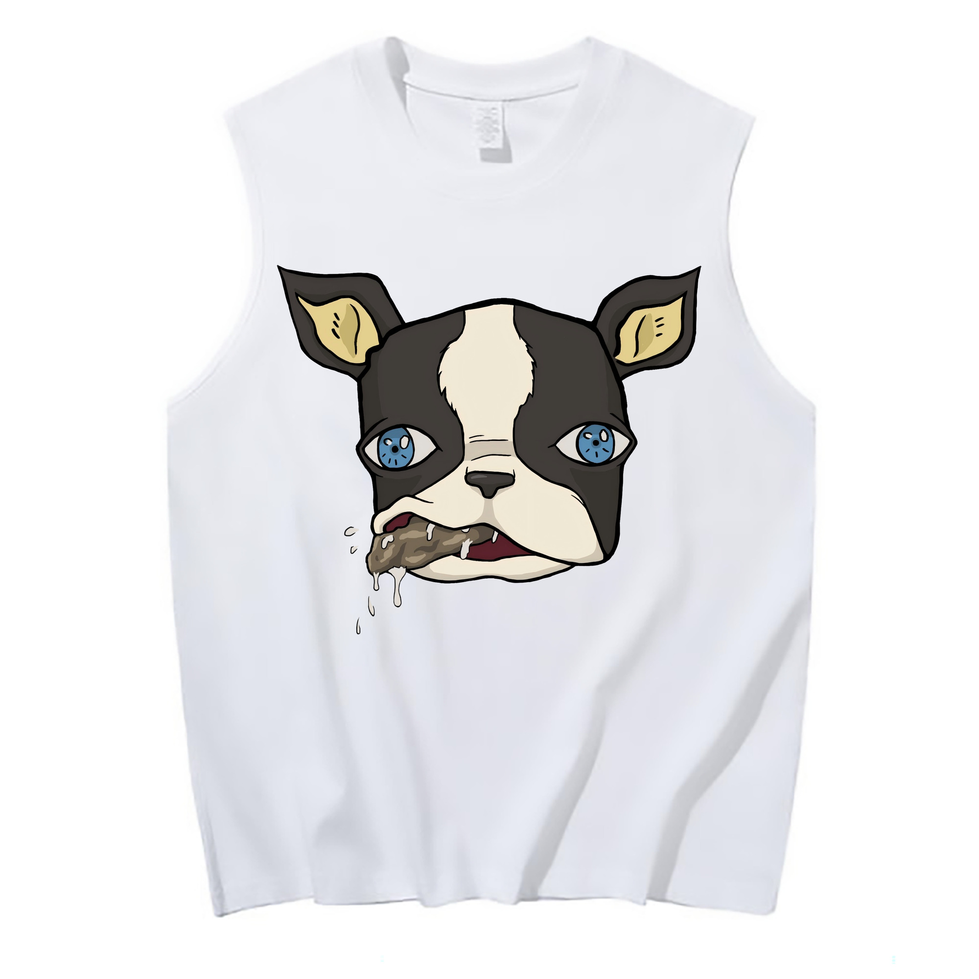 （画像用） ジョジョの奇妙な冒険 イギー JoJo's Bizarre Adventure Iggy コットン100％タンクトップ（フロントプリント）