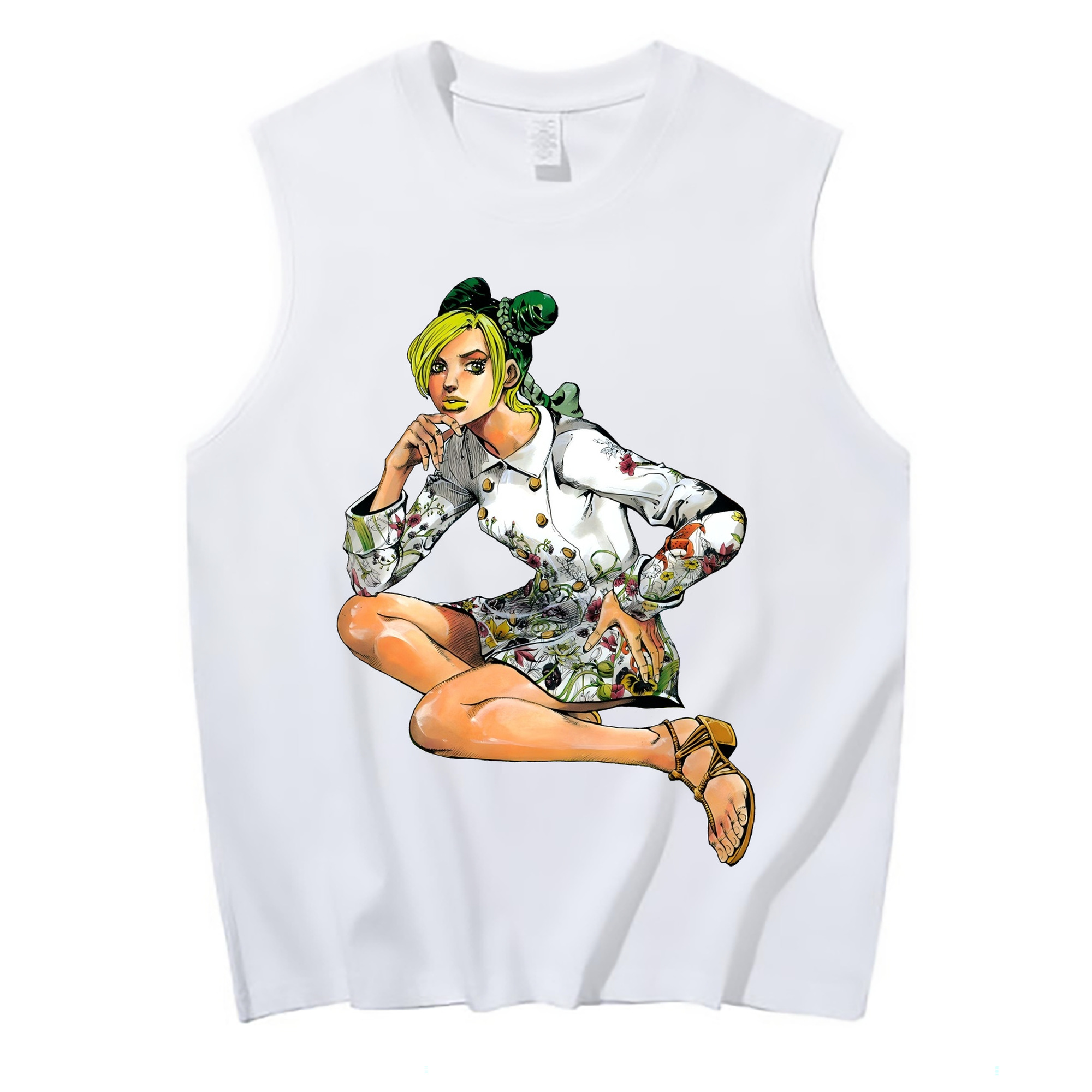 （画像用） "ジョジョの奇妙な冒険 くうじょう ジョリーン JoJo's Bizarre Adventure Jolyne Cujoh " コットン100％タンクトップ（フロントプリント）