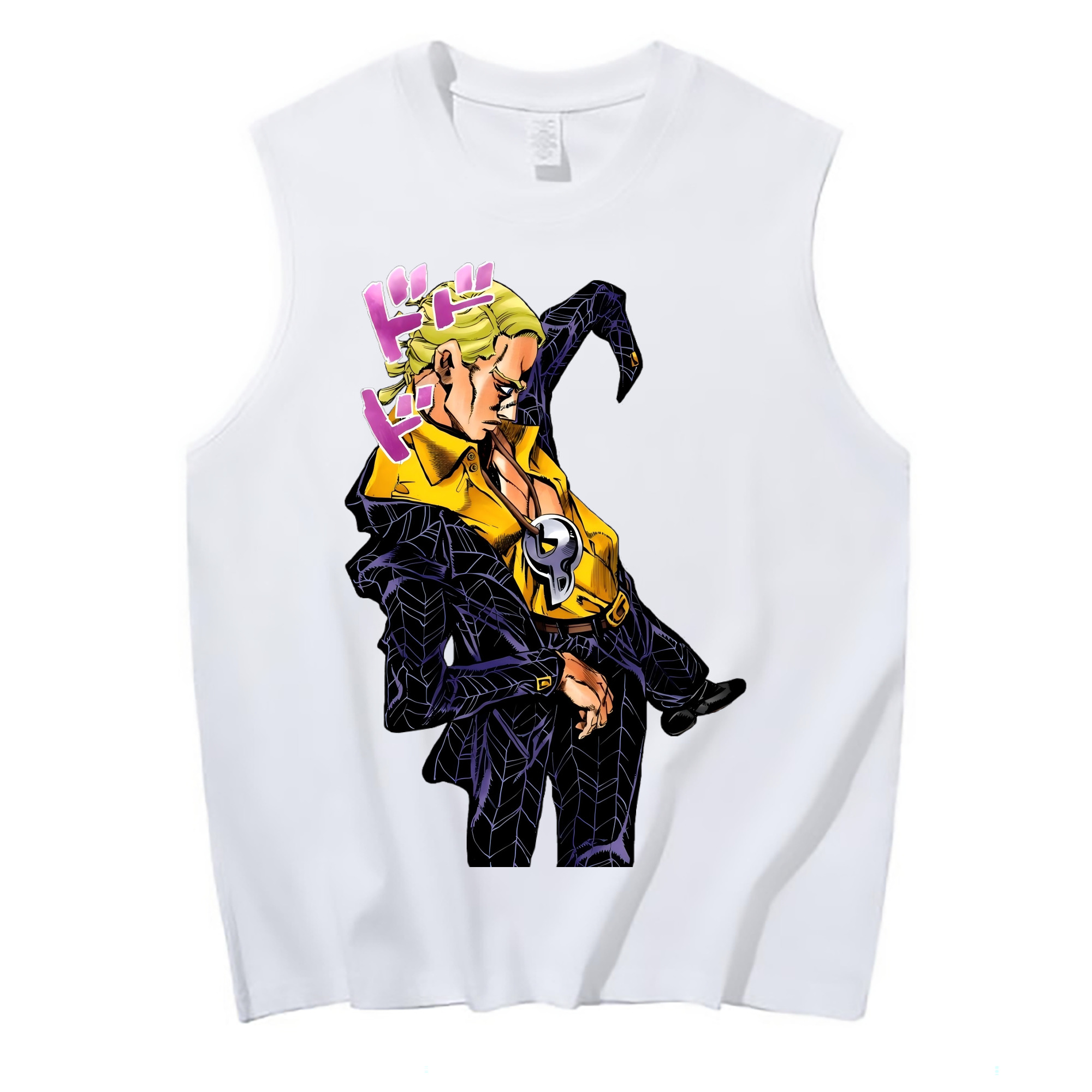 （画像用） ジョジョの奇妙な冒険 プロシュート JoJo's Bizarre Adventure Prosciutto コットン100％タンクトップ（フロントプリント）