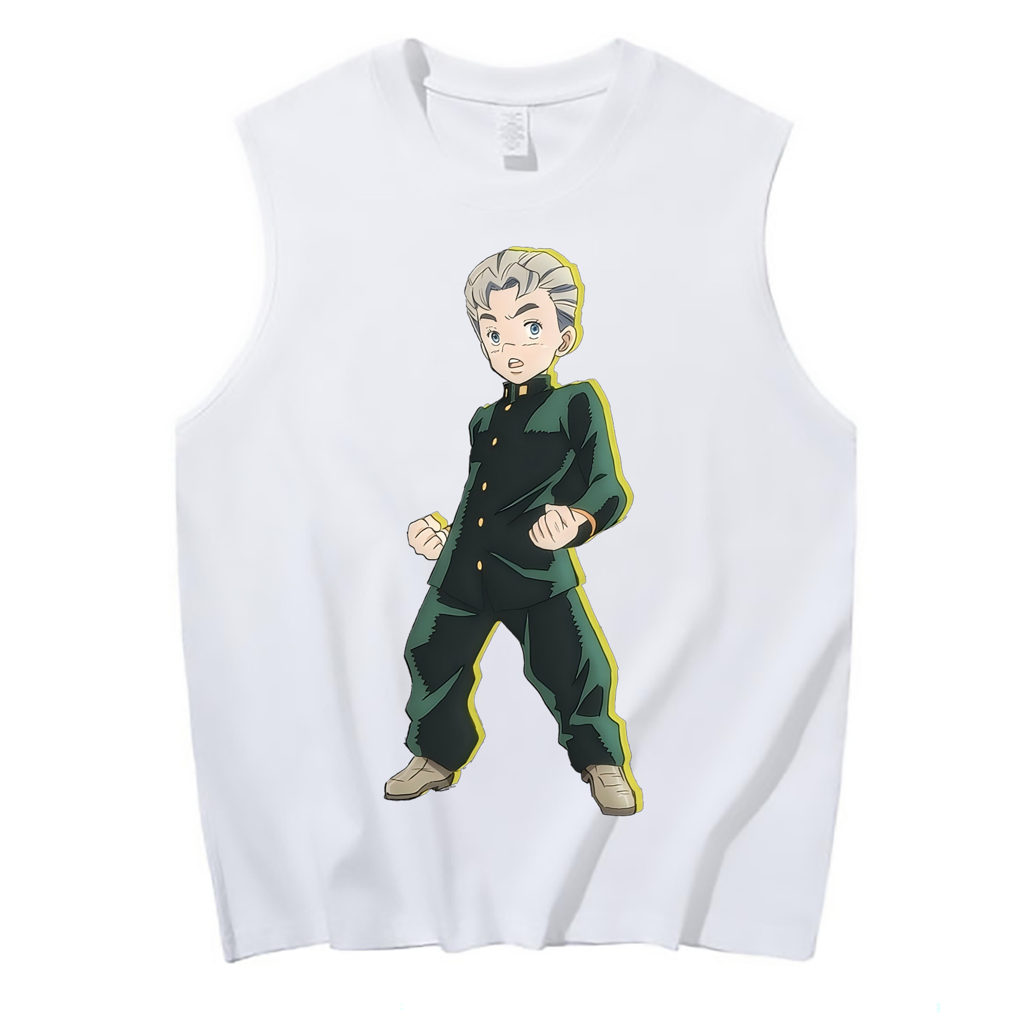 （画像用） ジョジョの奇妙な冒険 広瀨康一 JoJo's Bizarre Adventure Hirose Koichi コットン100％タンクトップ（フロントプリント）