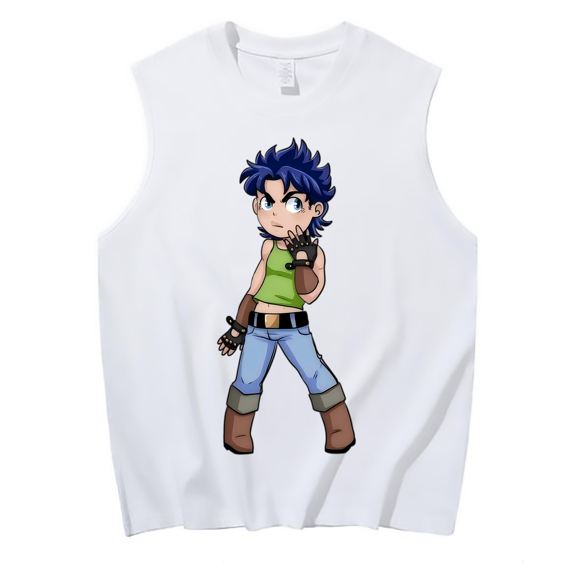 （画像用） ジョジョの奇妙な冒険 広瀨康一 JoJo's Bizarre Adventure Hirose Koichi コットン100％タンクトップ（フロントプリント）