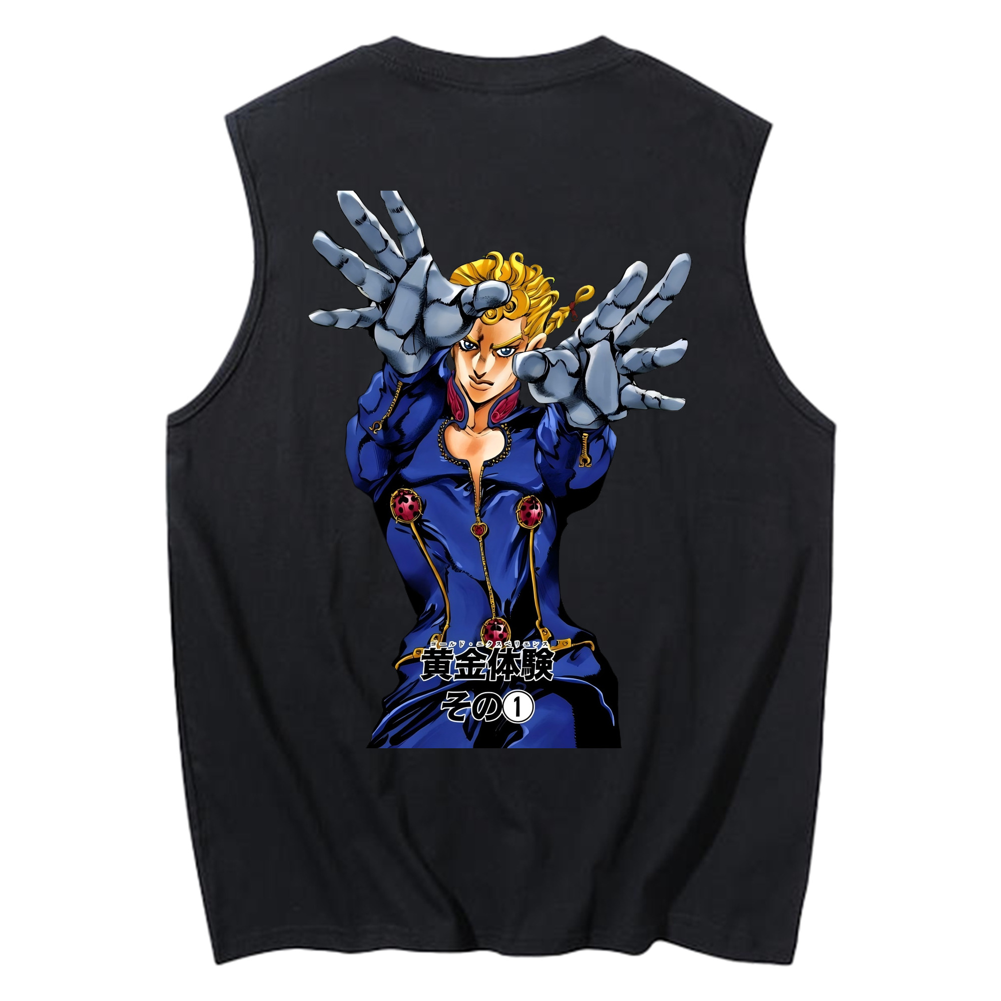 （画像用） ジョジョの奇妙な冒険 ジョルノ?ジョバァーナ JoJo's Bizarre Adventure Giorno Giovanna コットン100％タンクトップ（背面プリント）