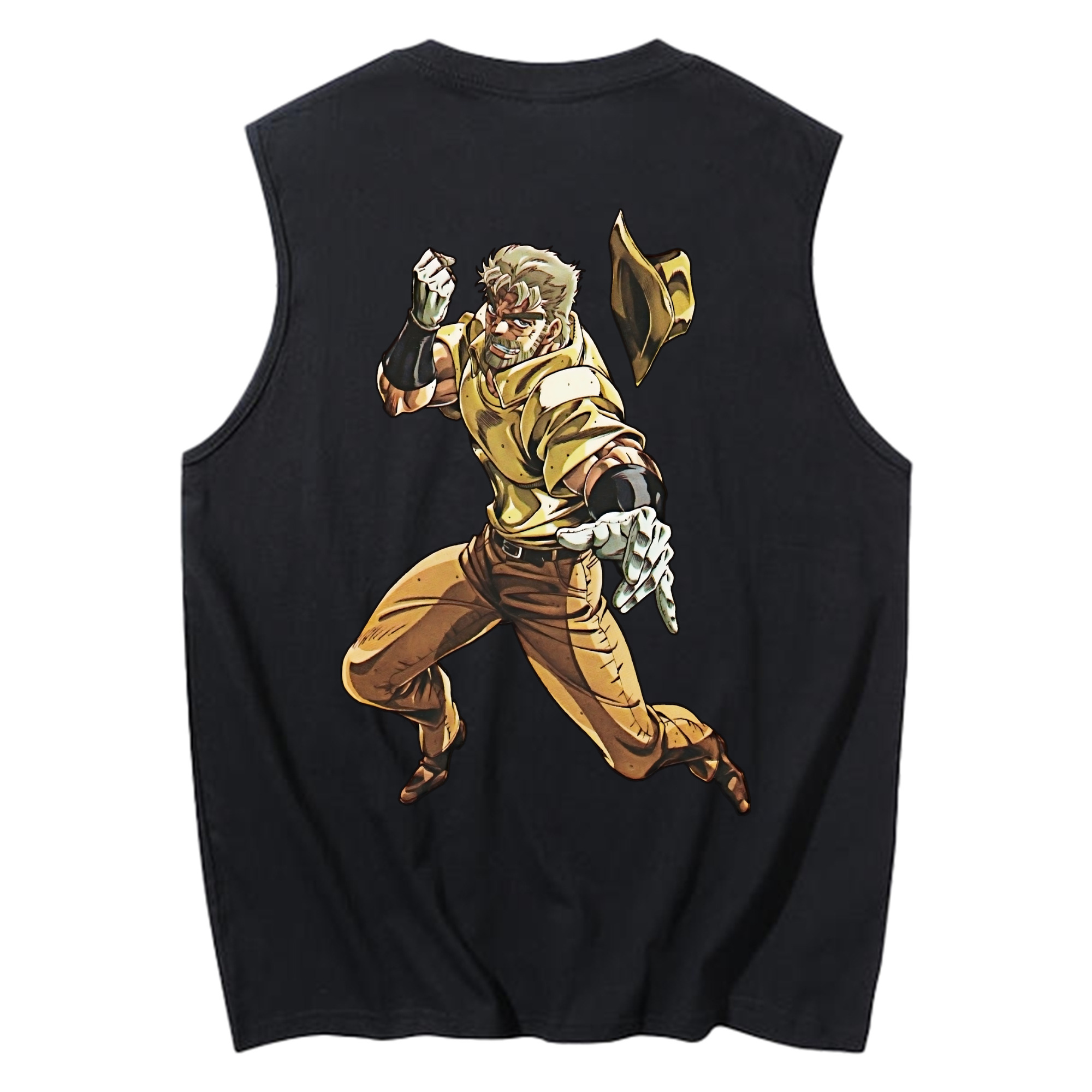 （画像用） ジョジョの奇妙な冒険 ジョセフ?ジョースター JoJo's Bizarre Adventure Joseph Joestar コットン100％タンクトップ（背面プリント）