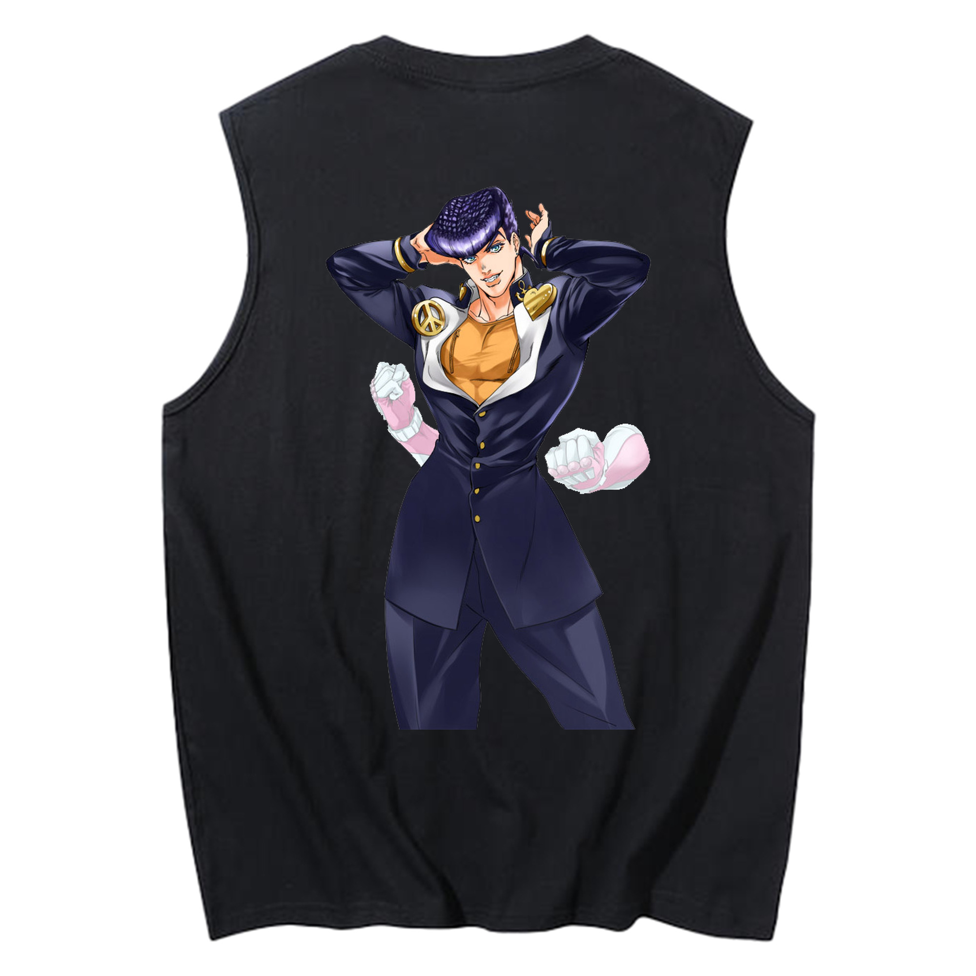 （画像用） ジョジョの奇妙な冒険 ひがしかた じょうすけ JoJo's Bizarre Adventure Higashikata Josuke コットン100％タンクトップ（背面プリント）