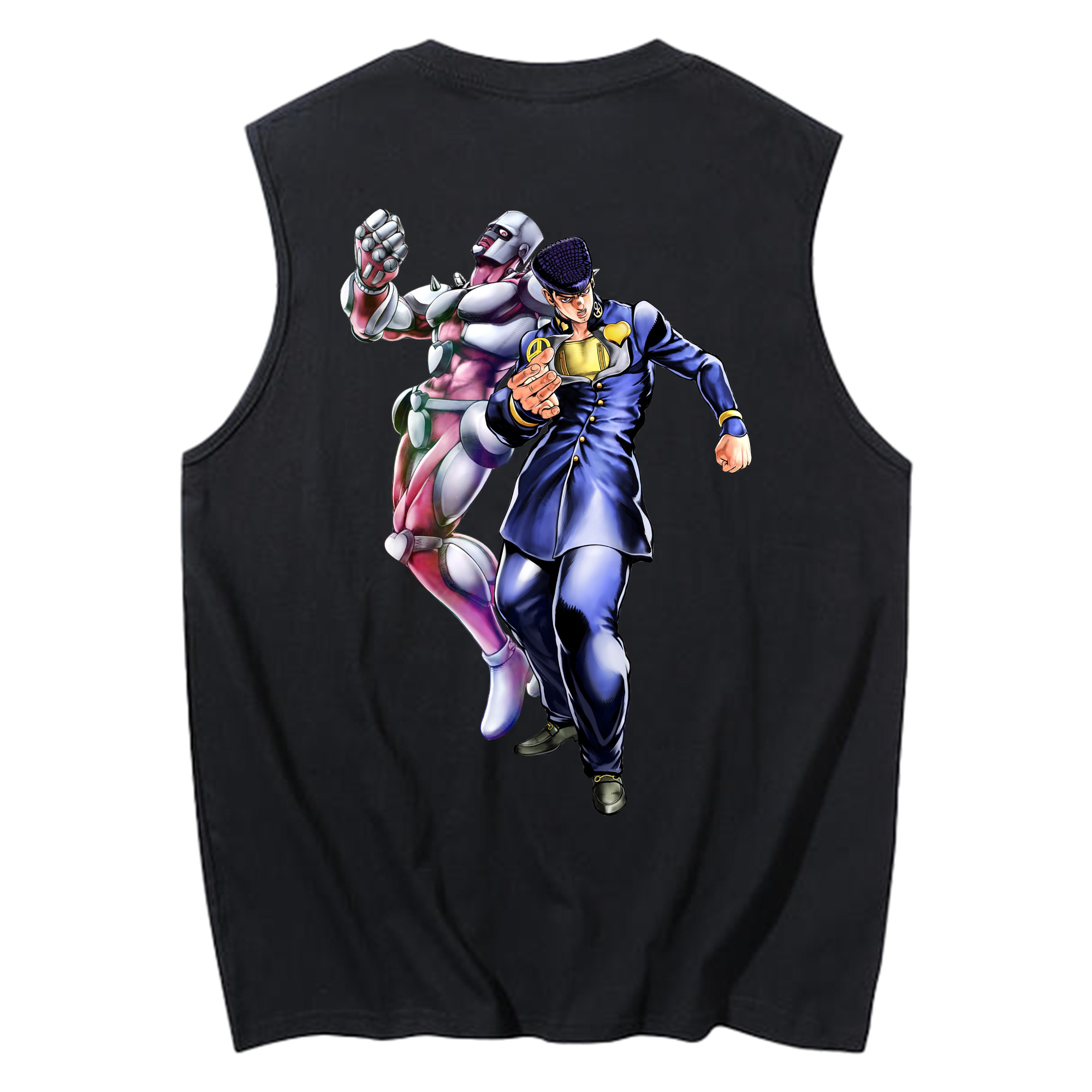 （画像用） ジョジョの奇妙な冒険 ひがしかた じょうすけ JoJo's Bizarre Adventure Higashikata Josuke コットン100％タンクトップ（背面プリント）