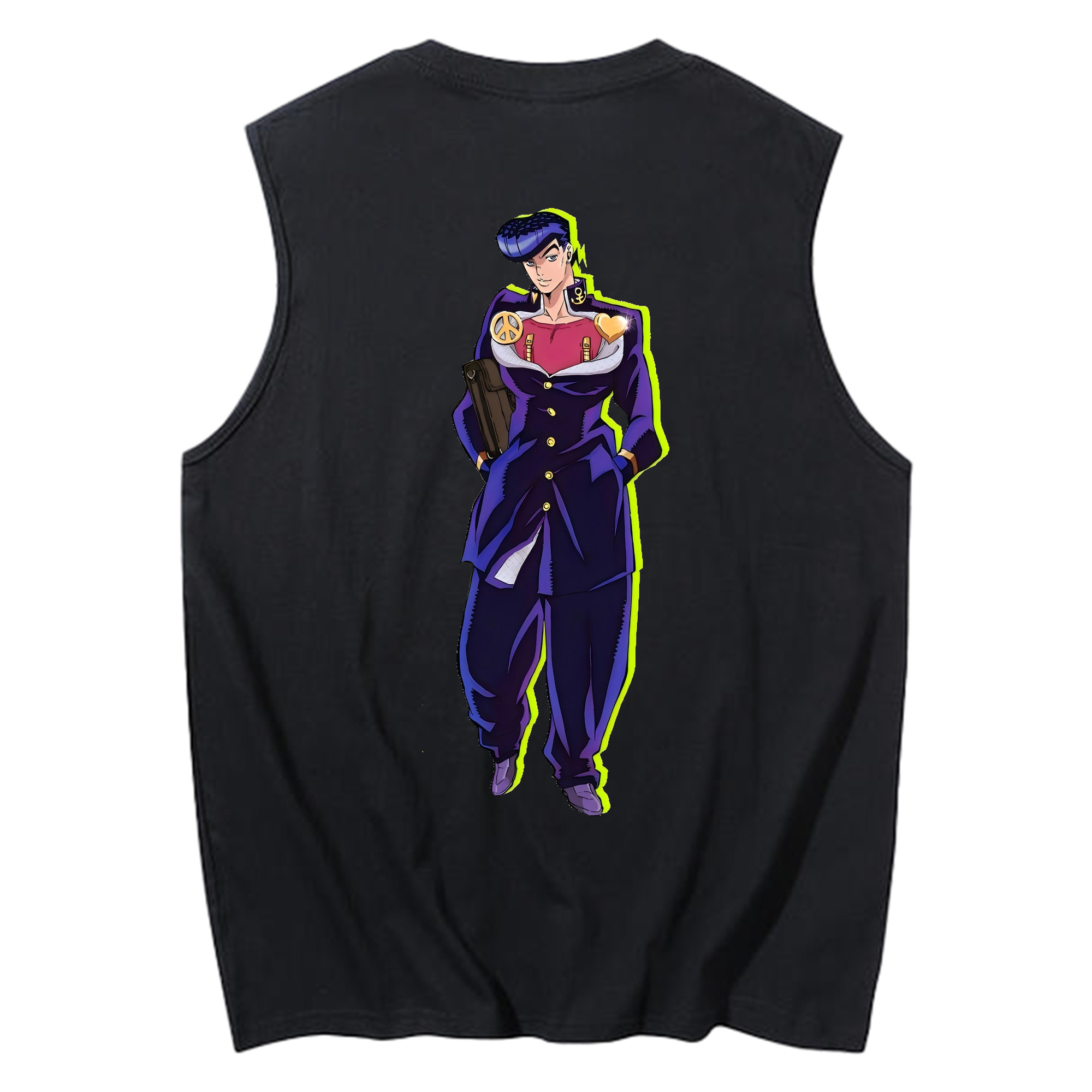 （画像用） ジョジョの奇妙な冒険 ひがしかた じょうすけ JoJo's Bizarre Adventure Higashikata Josuke コットン100％タンクトップ（背面プリント）