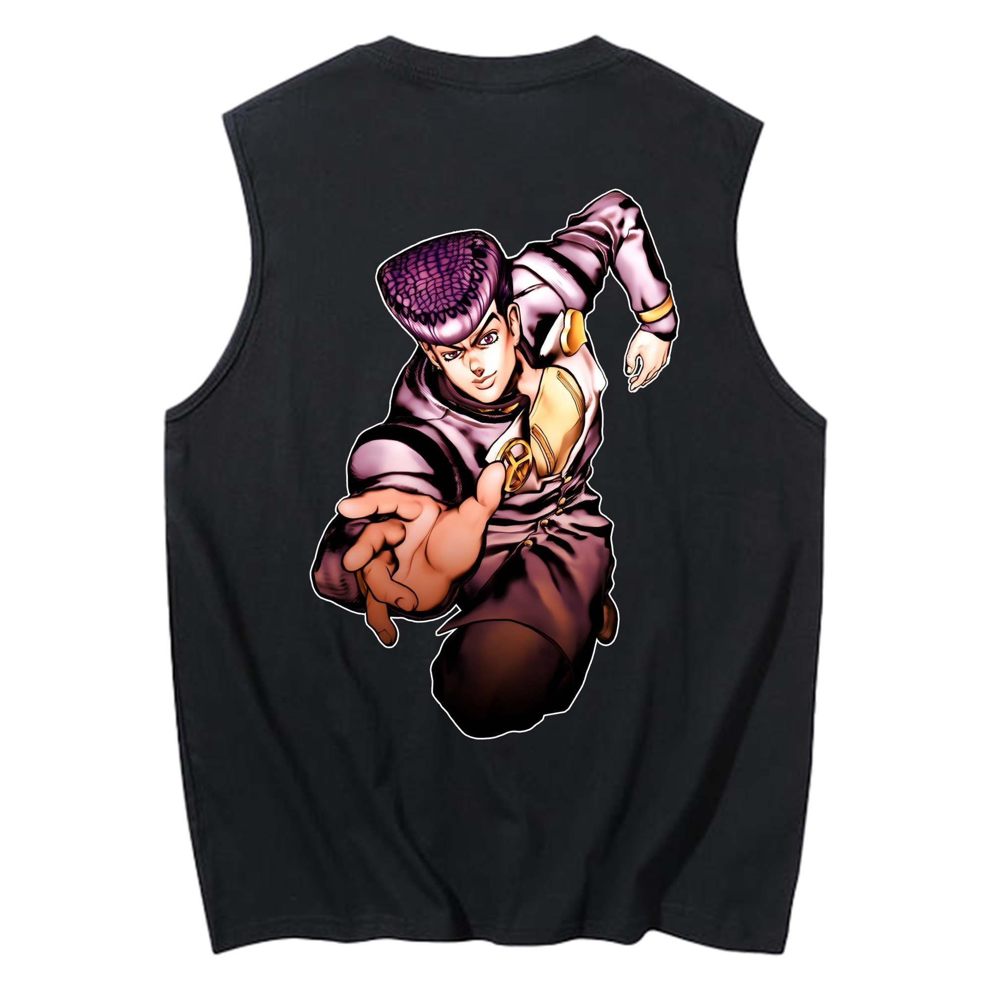 （画像用） ジョジョの奇妙な冒険 ひがしかた じょうすけ JoJo's Bizarre Adventure Higashikata Josuke コットン100％タンクトップ（背面プリント）