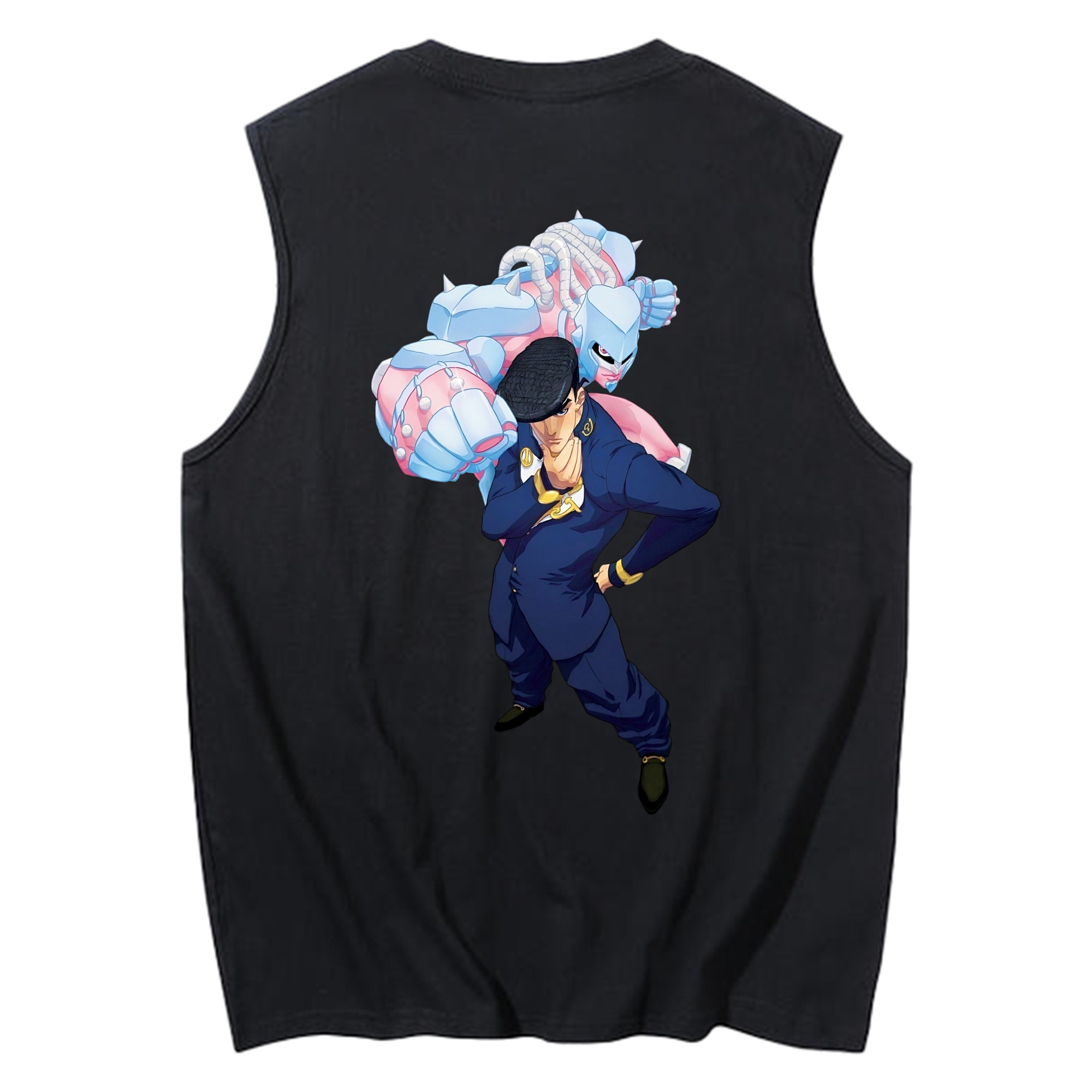（画像用） ジョジョの奇妙な冒険 ひがしかた じょうすけ JoJo's Bizarre Adventure Higashikata Josuke コットン100％タンクトップ（背面プリント）