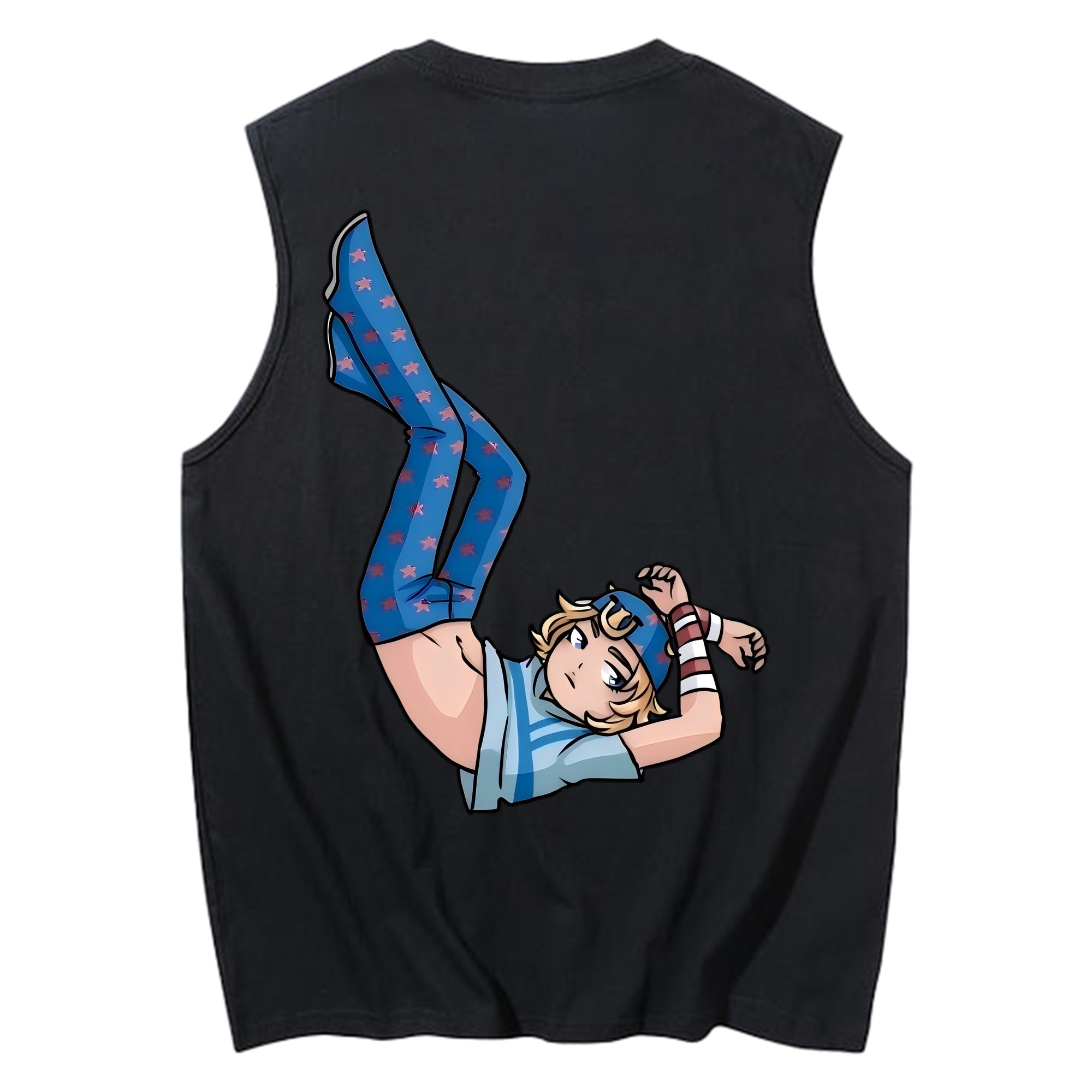 （画像用） ジョジョの奇妙な冒険 グイード?ミスタ JoJo's Bizarre Adventure Guido Mista コットン100％タンクトップ（背面プリント）