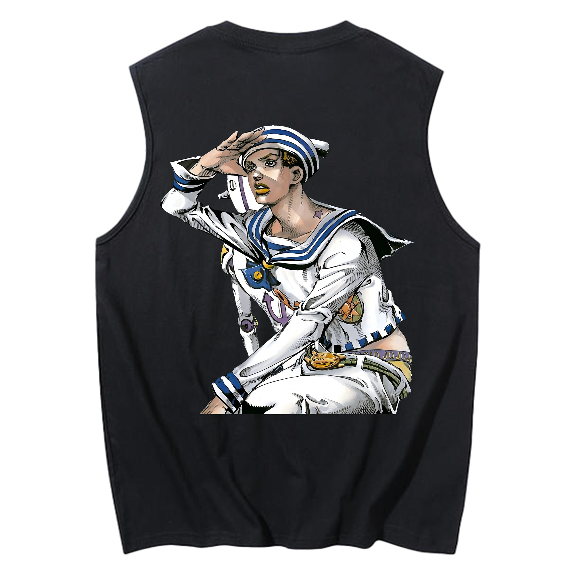 （画像用） ジョジョの奇妙な冒険 東方定助 JoJo's Bizarre Adventure Higashikata Josuke コットン100％タンクトップ（背面プリント）