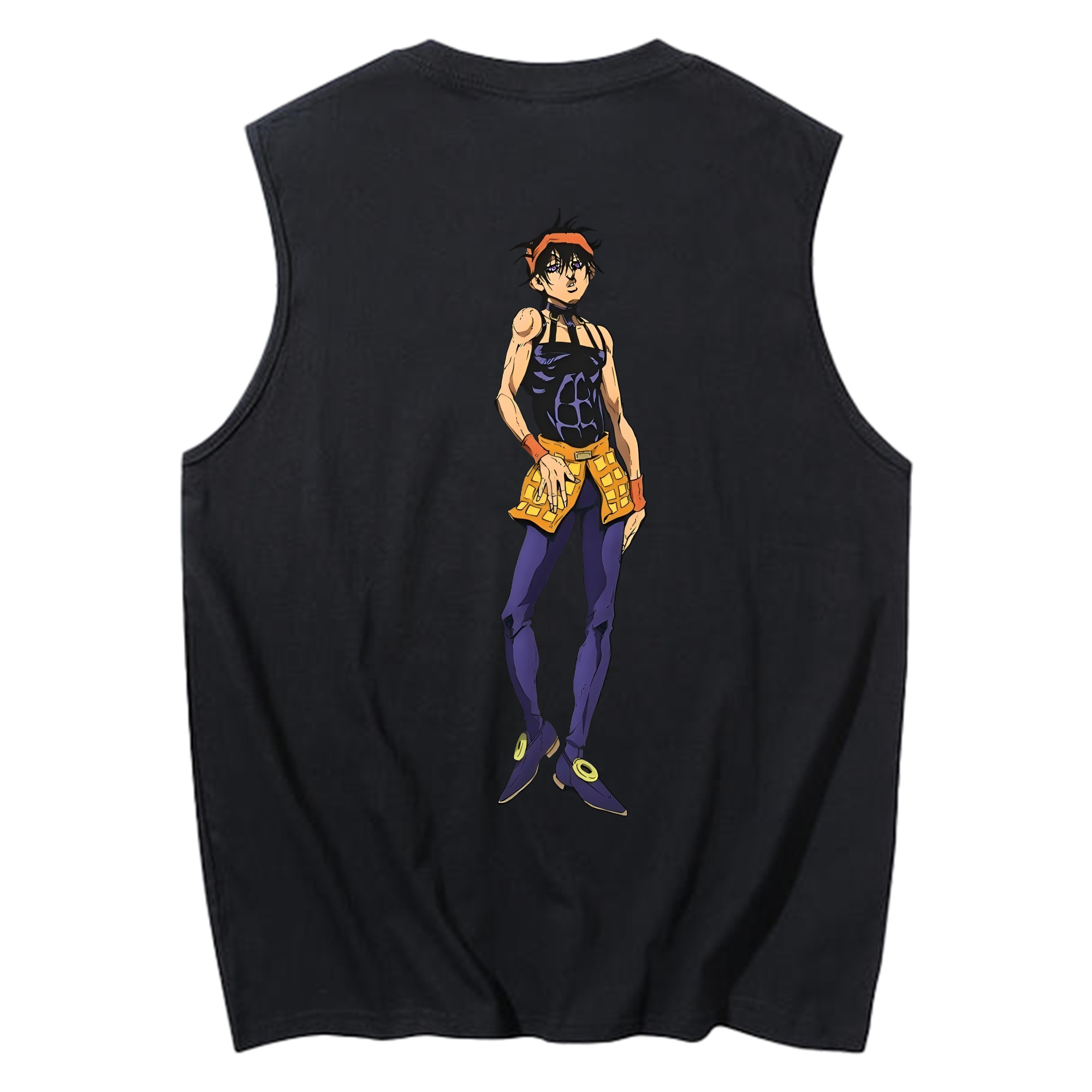 （画像用） ジョジョの奇妙な冒険 ナランチャ?ギルガ JoJo's Bizarre Adventure Narancia Ghirga コットン100％タンクトップ（背面プリント）