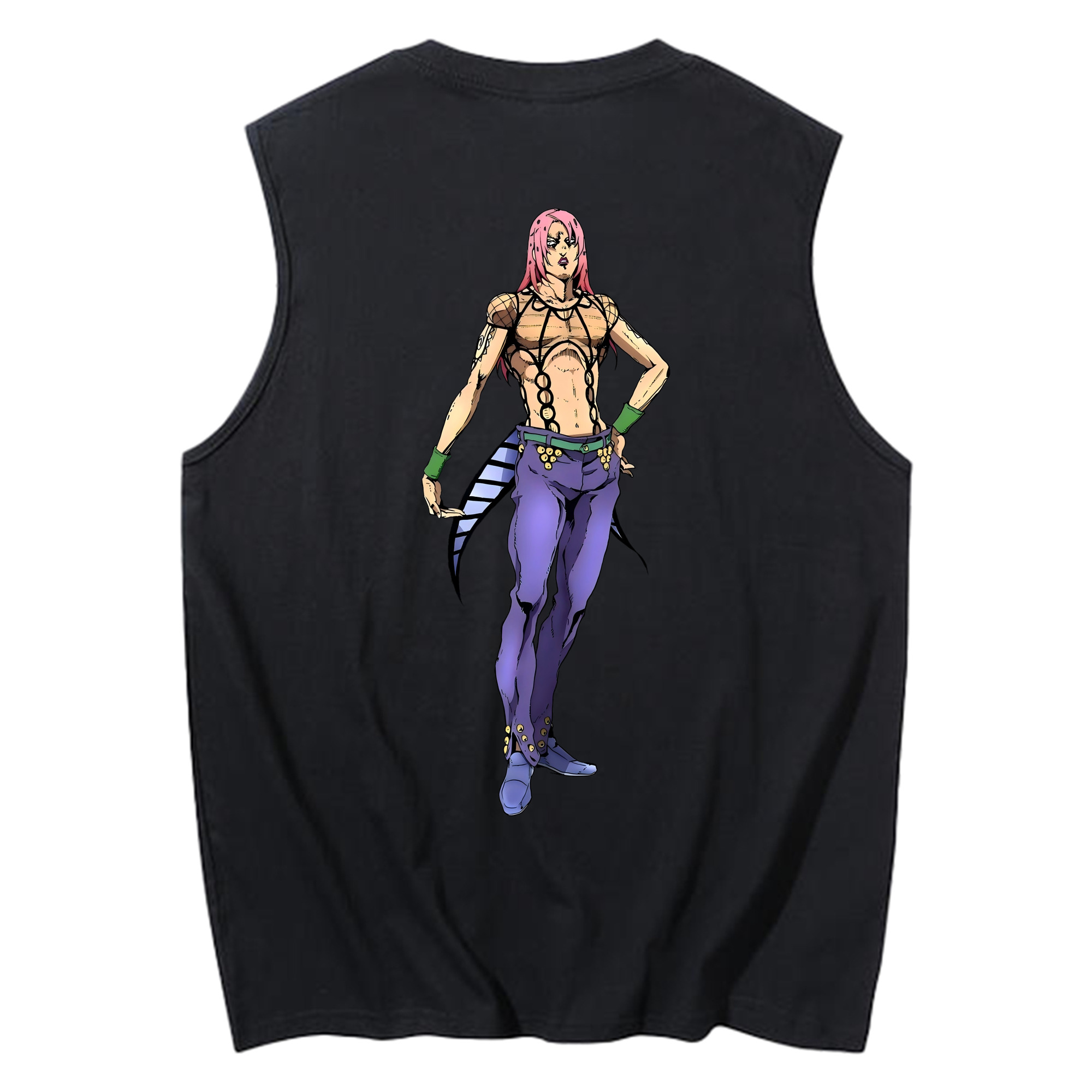 （画像用） ジョジョの奇妙な冒険 ビネガー?ドッピオ JoJo's Bizarre Adventure Vinegar Doppio コットン100％タンクトップ（背面プリント）