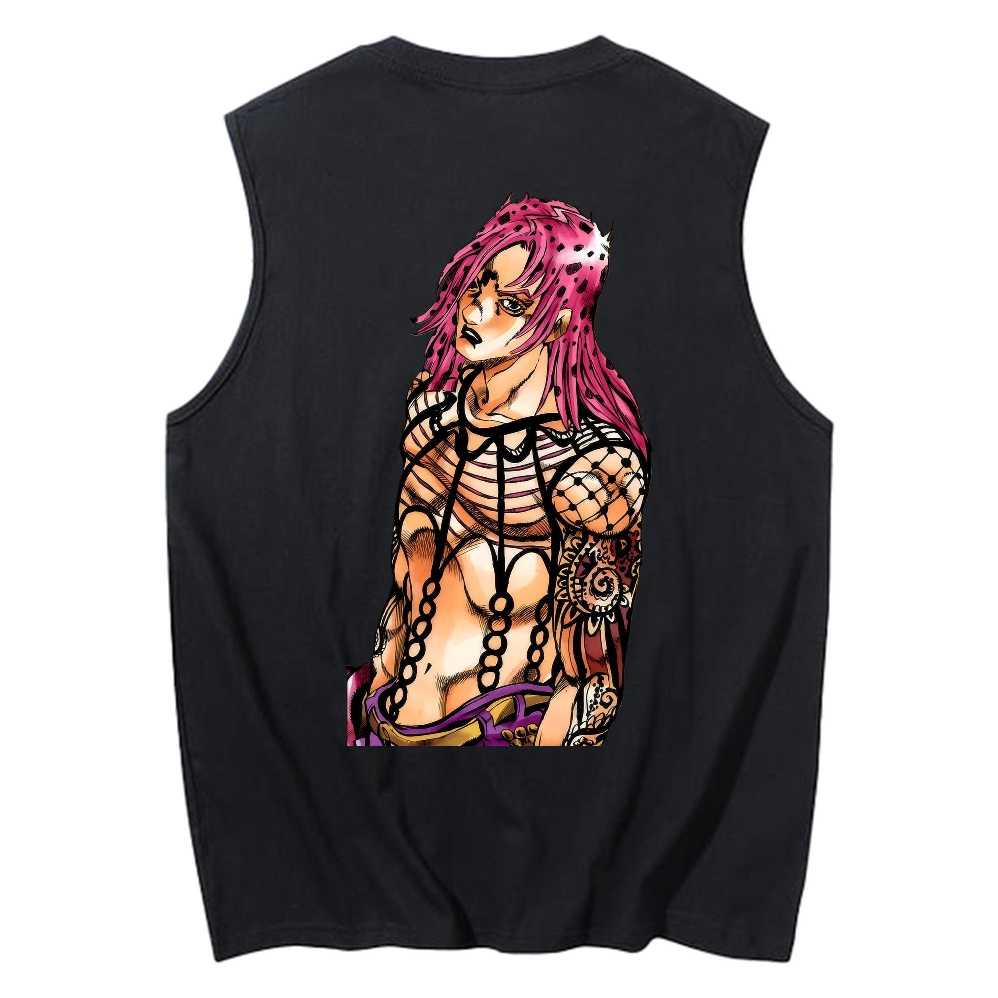 （画像用） ジョジョの奇妙な冒険 ビネガー?ドッピオ JoJo's Bizarre Adventure Vinegar Doppio コットン100％タンクトップ（背面プリント）