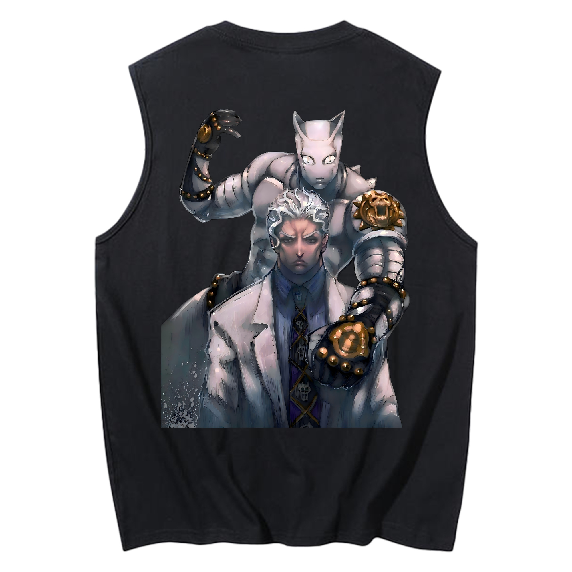 （画像用） ジョジョの奇妙な冒険 きら よしかげ JoJo's Bizarre Adventure Kira Yoshikage コットン100％タンクトップ（背面プリント）