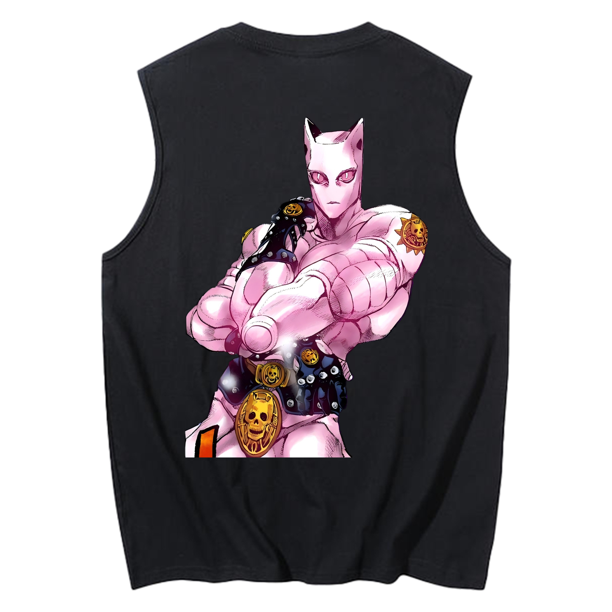 （画像用） ジョジョの奇妙な冒険 きら よしかげ JoJo's Bizarre Adventure Kira Yoshikage コットン100％タンクトップ（背面プリント）