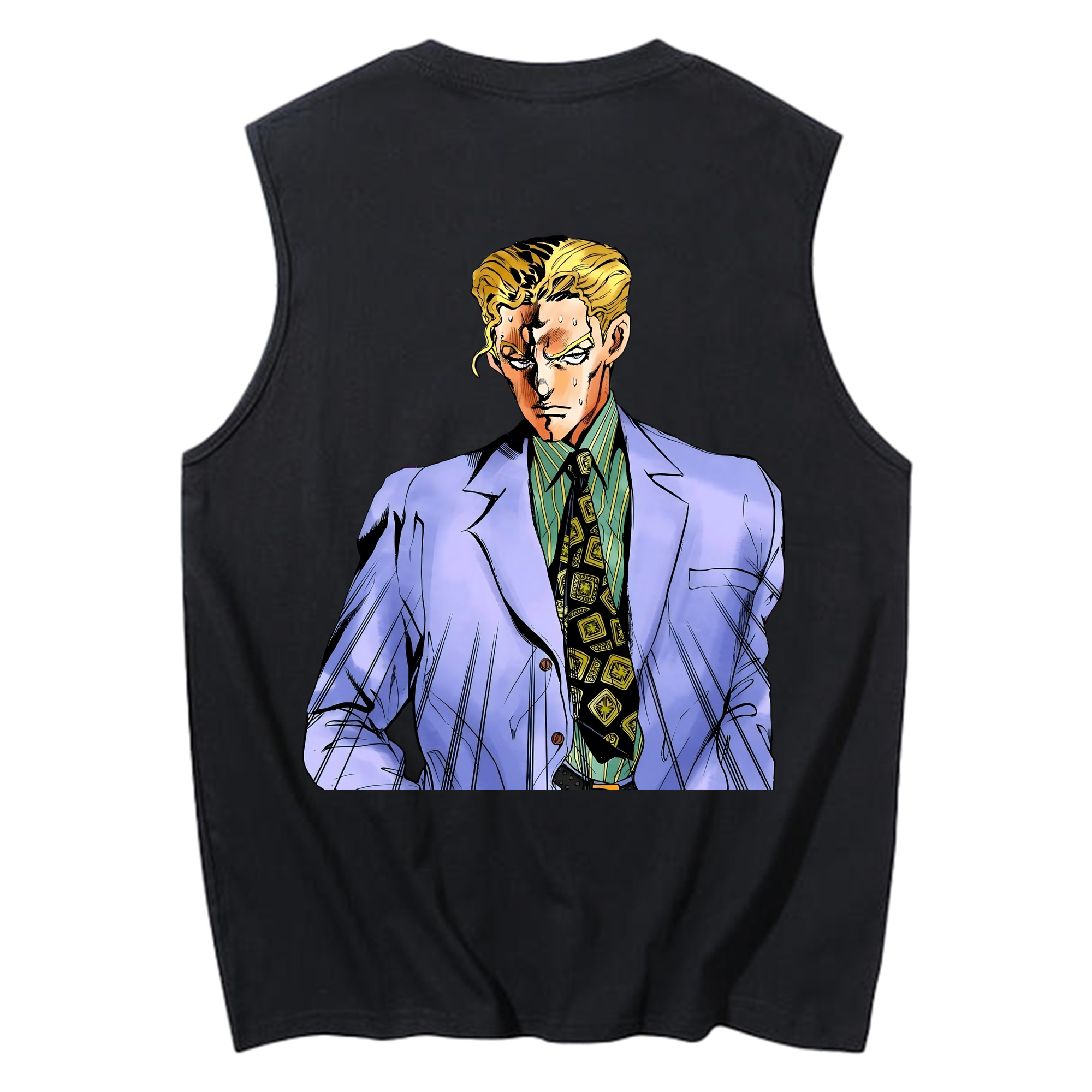 （画像用） ジョジョの奇妙な冒険 きら よしかげ JoJo's Bizarre Adventure Kira Yoshikage コットン100％タンクトップ（背面プリント）