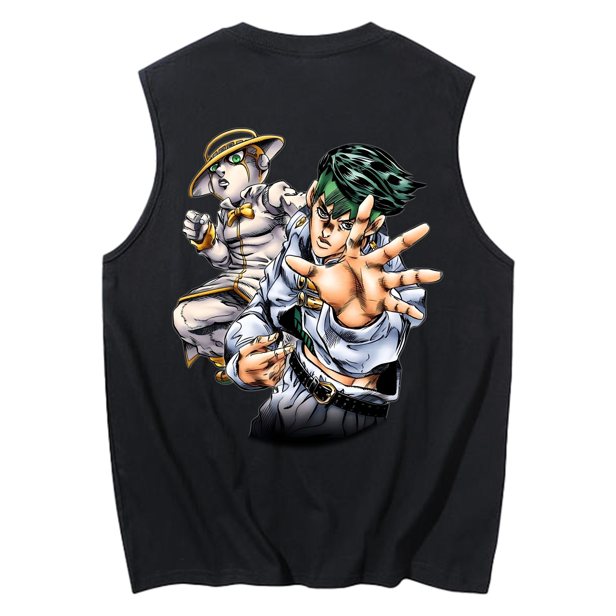 （画像用） ジョジョの奇妙な冒険 岸辺 露伴（きしべ ろはん） JoJo's Bizarre Adventure Rohan Kishibe コットン100％タンクトップ（背面プリント）