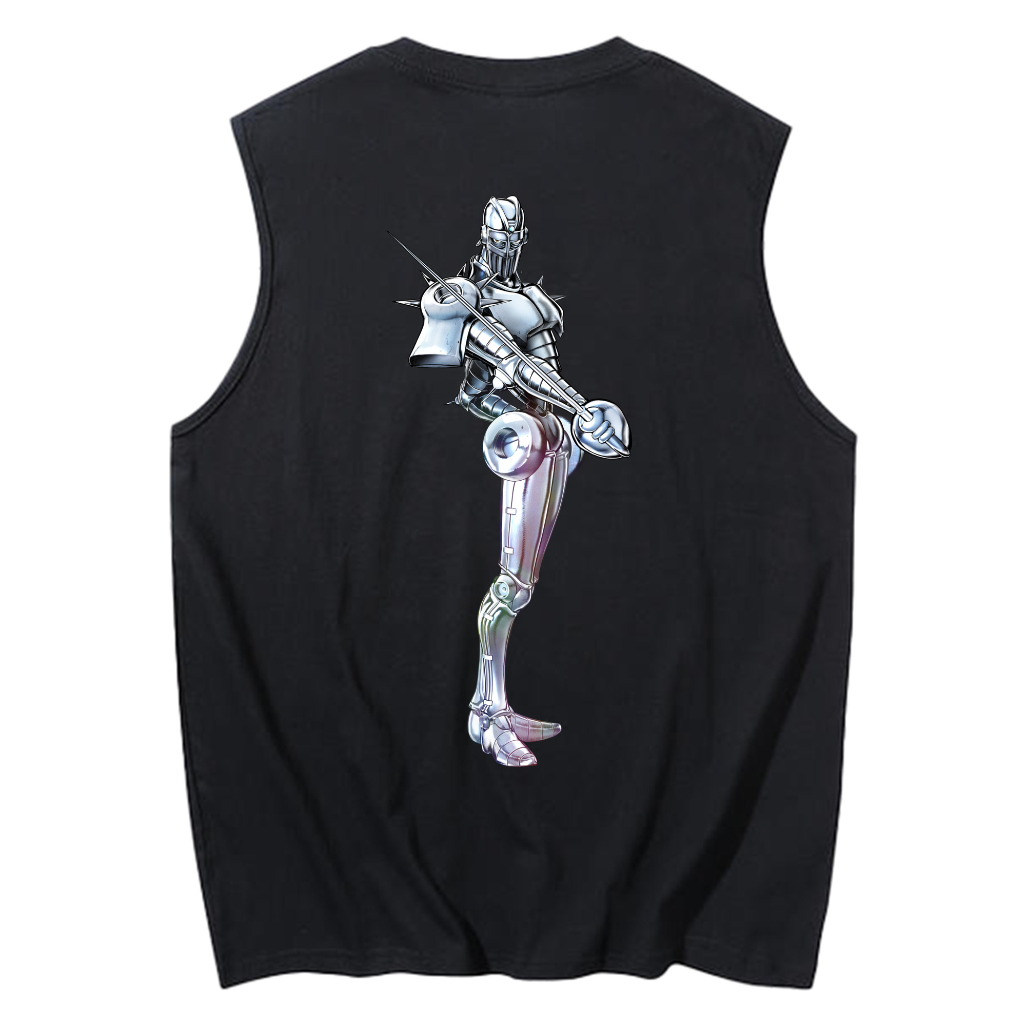 （画像用） ジョジョの奇妙な冒険 ジャン＝ピエール?ポルナレフ JoJo's Bizarre Adventure Jan Pierre Polnareff コットン100％タンクトップ（背面プリント）