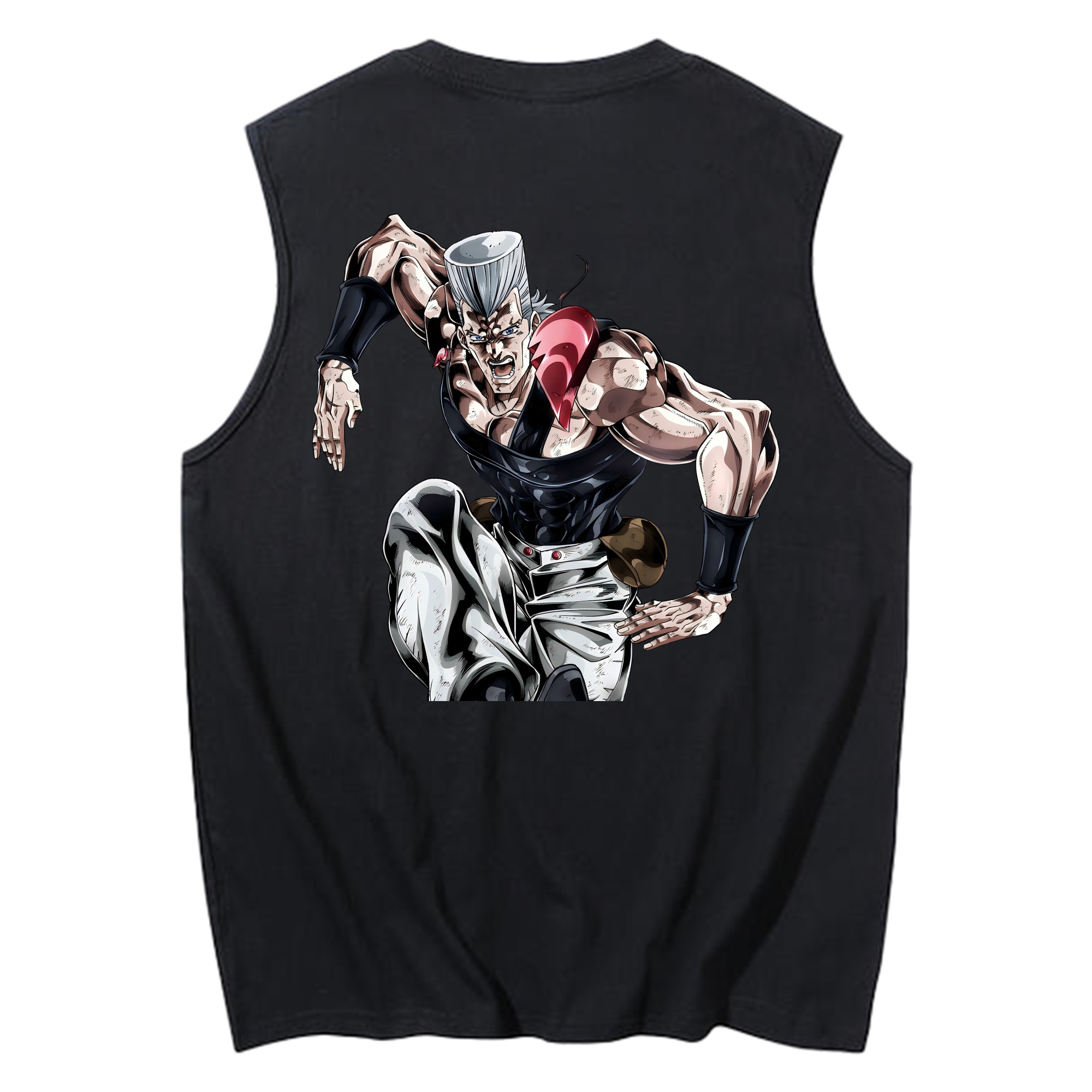 （画像用） ジョジョの奇妙な冒険 ジャン＝ピエール?ポルナレフ JoJo's Bizarre Adventure Jan Pierre Polnareff コットン100％タンクトップ（背面プリント）